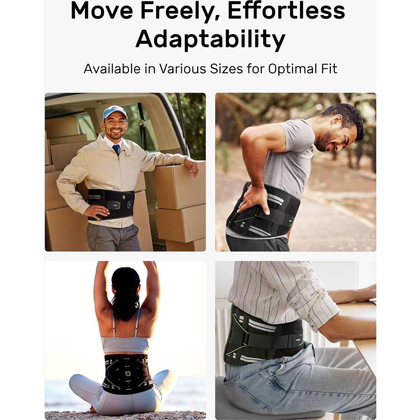 Faja Soporte Lumbar Rakiie Talla L Verde Transpirable