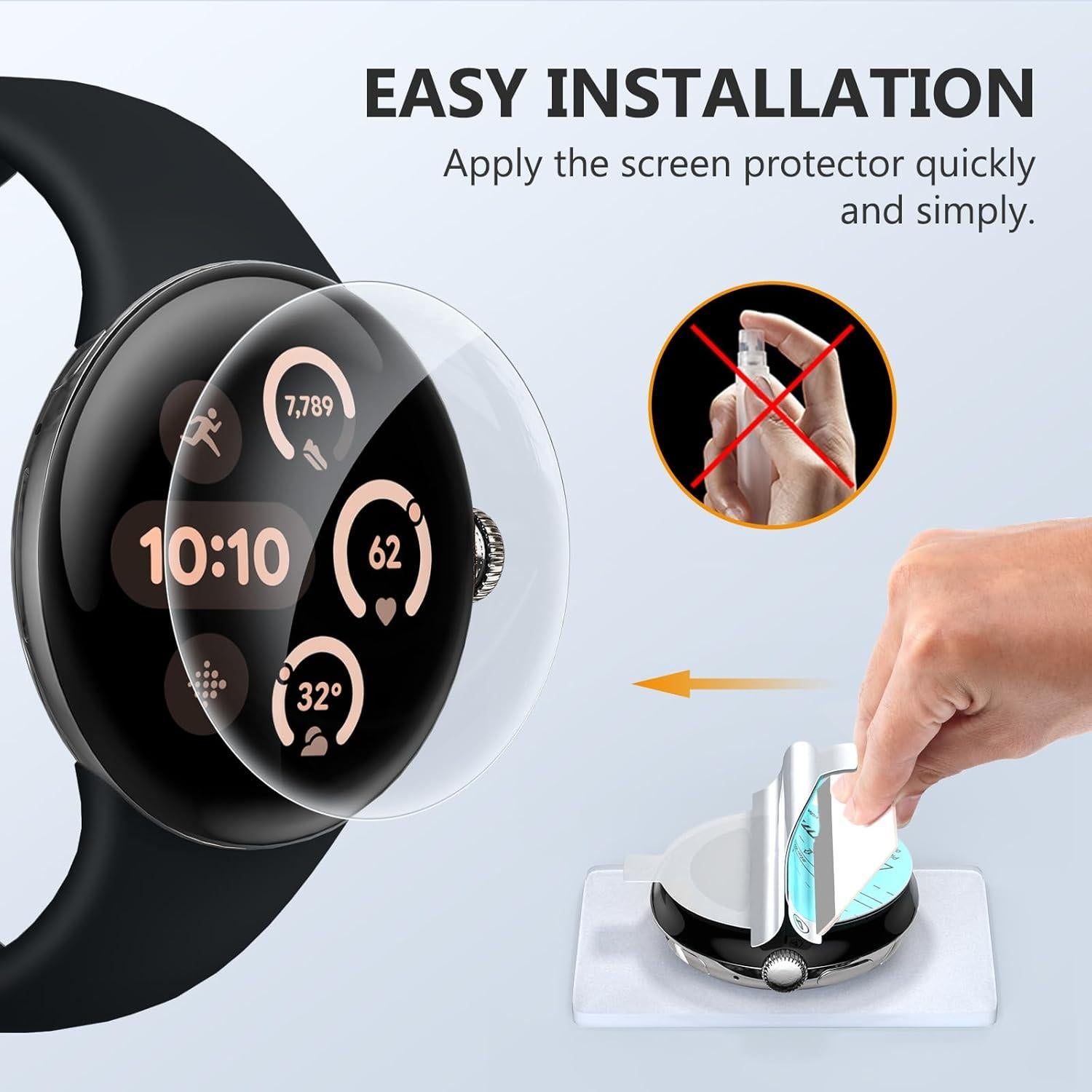 Protector de Pantalla EGV para Google Pixel Watch 3 45MM TPU