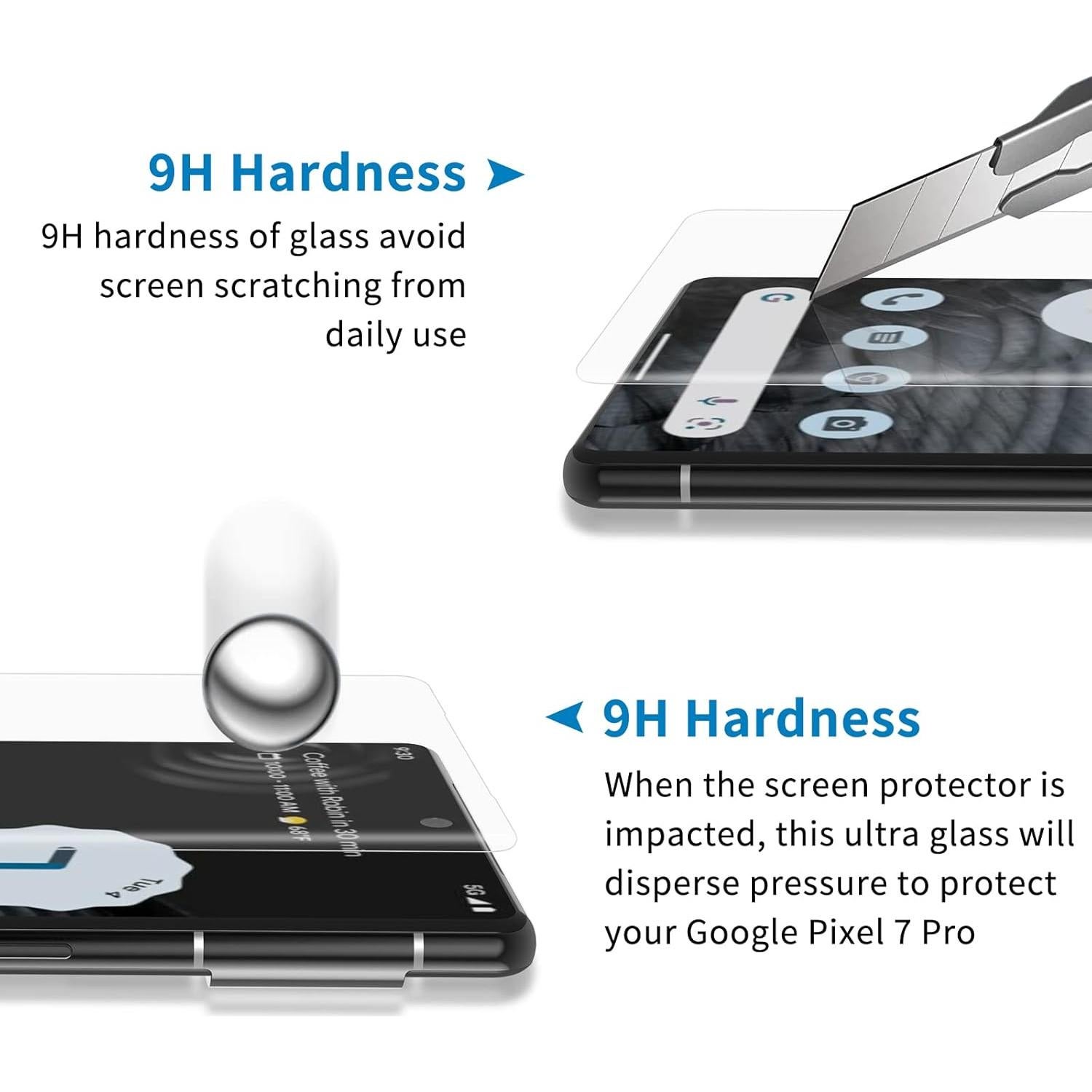 Protector de Pantalla Vidrio Templado 3D Ni-SHEN para Pixel 7 Pro