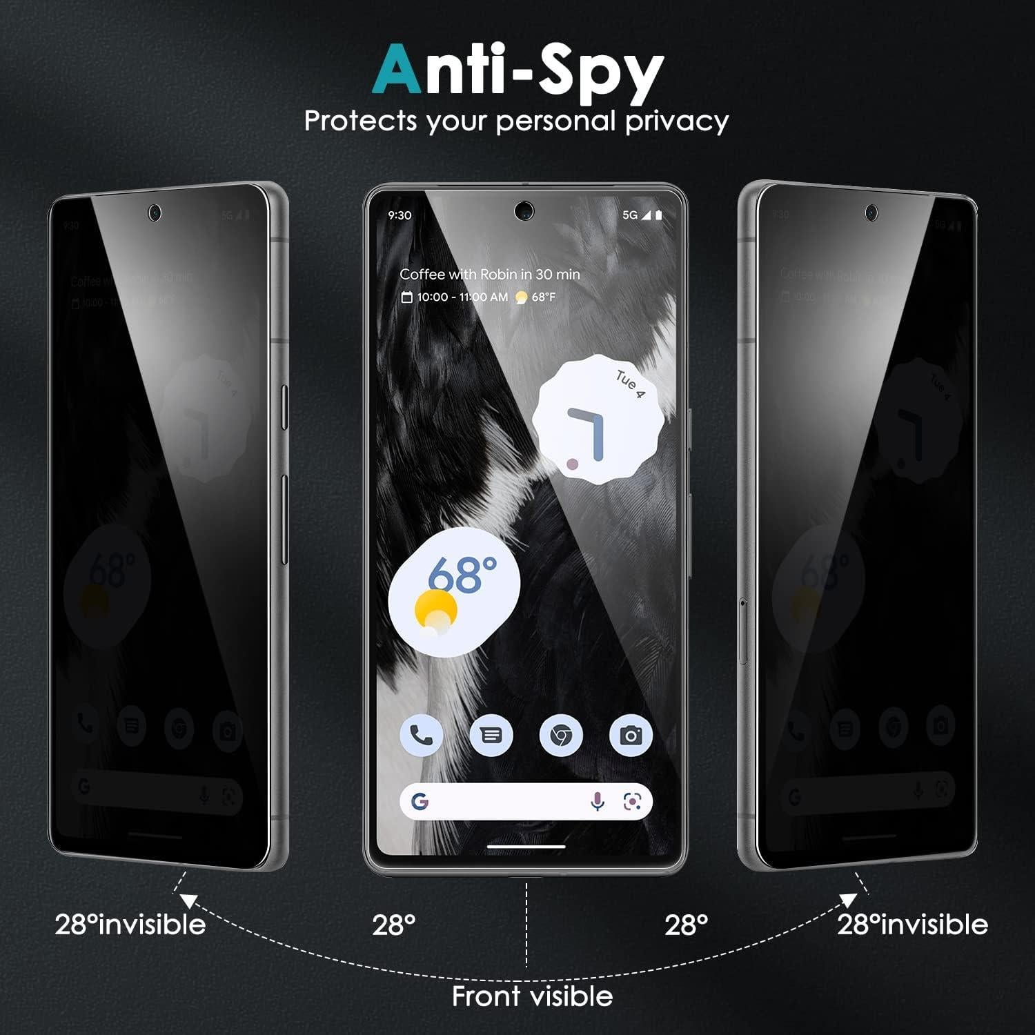 Protector de Pantalla Privado YWXTW para Google Pixel 7 2 Pack