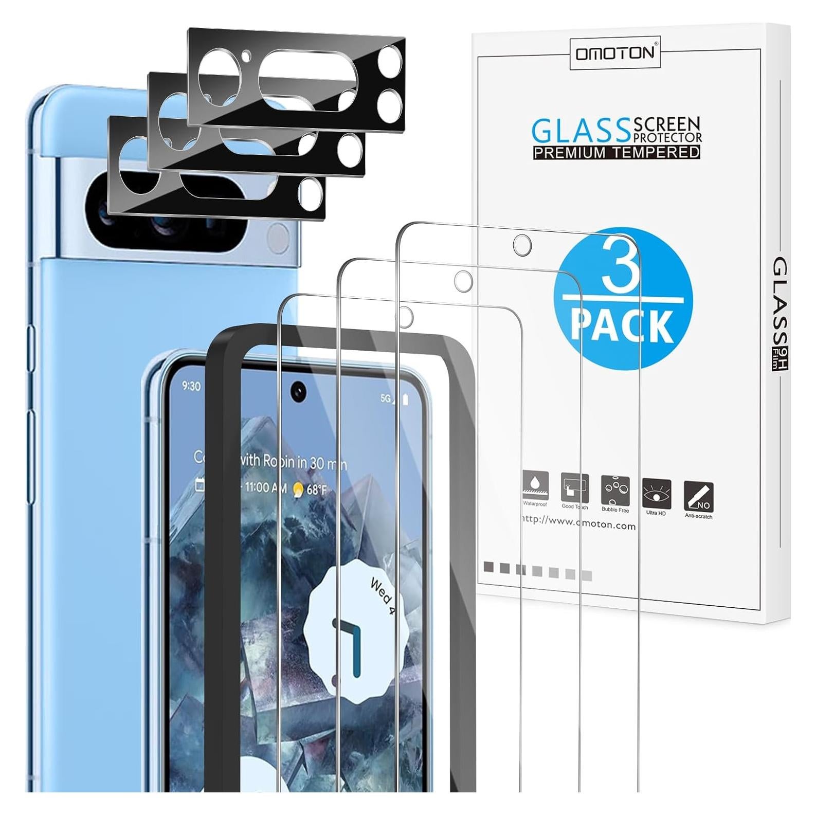 Protector de Pantalla y Lente OMOTON para Pixel 8 Pro 6.7"