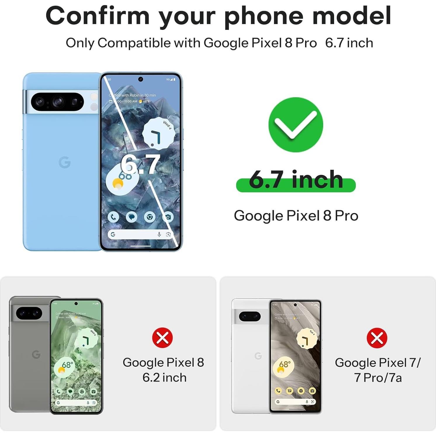 Protector de Pantalla y Lente OMOTON para Pixel 8 Pro 6.7"