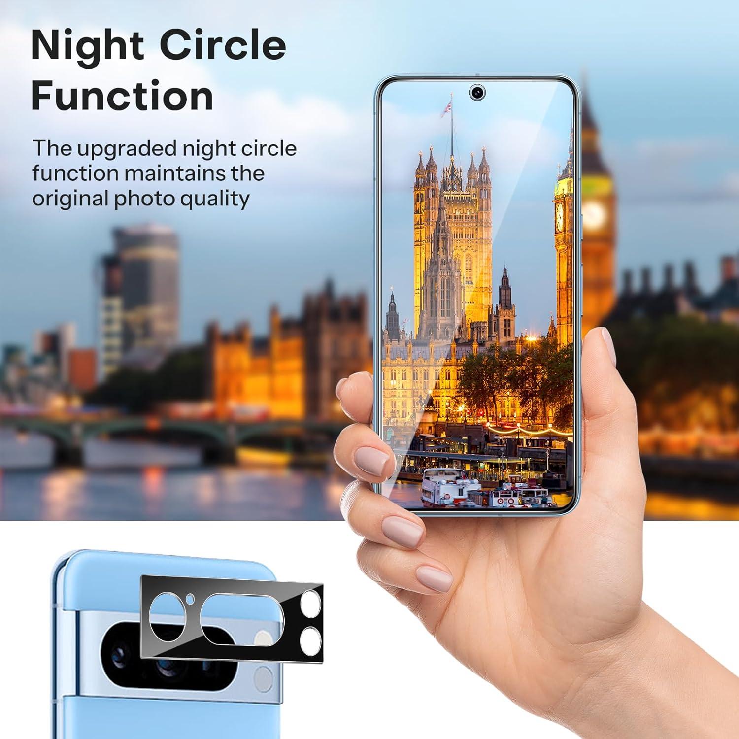 Protector de Pantalla y Lente OMOTON para Pixel 8 Pro 6.7"