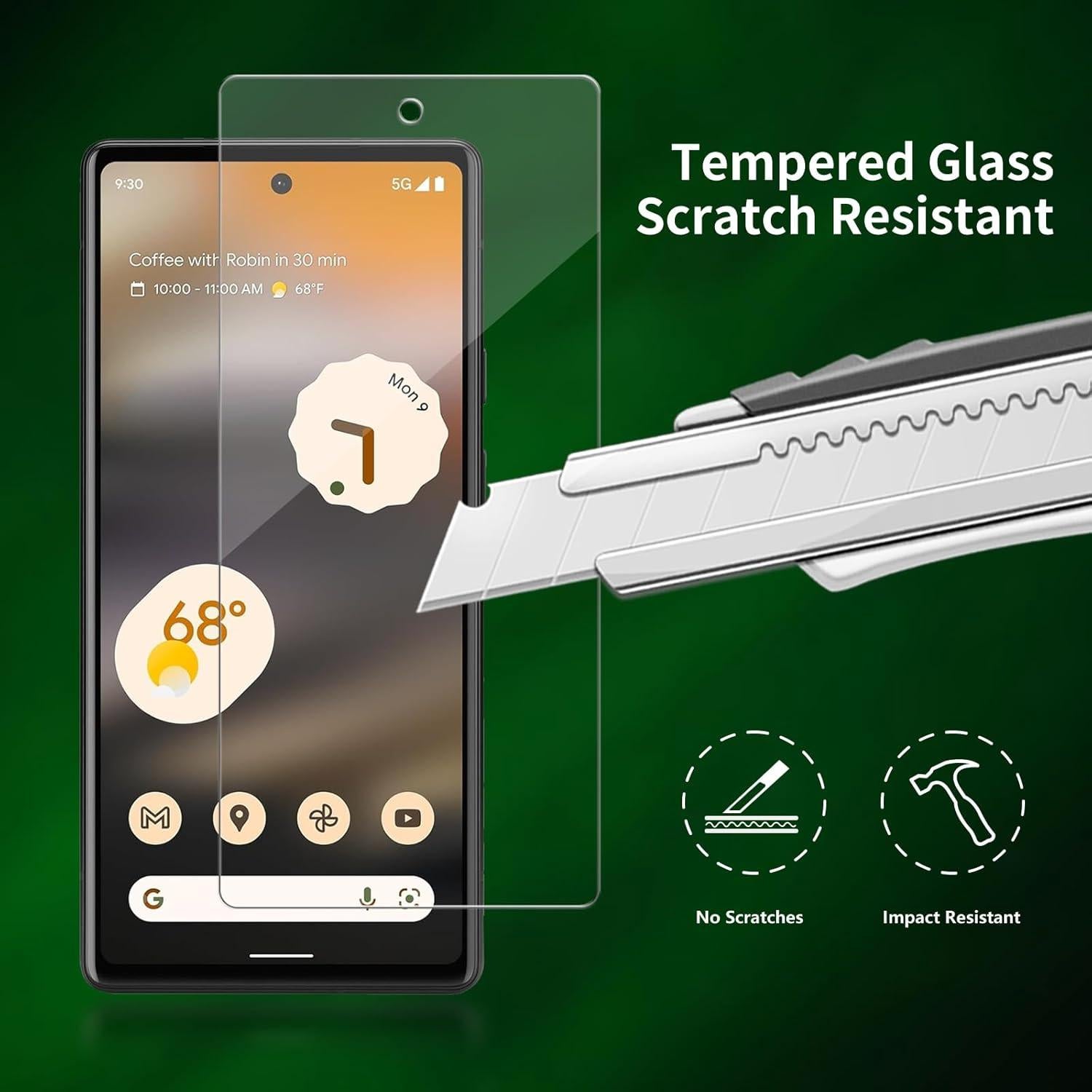 Protector de Pantalla Vidrio Templado Heenjer para Google Pixel 6a