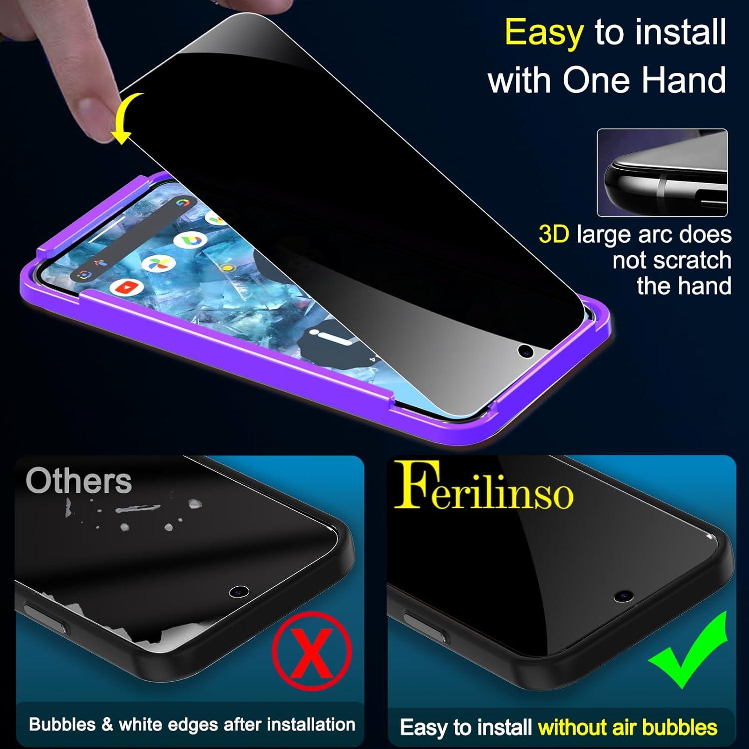 Protector de Pantalla Privado Ferilinso para Google Pixel 8 Pro