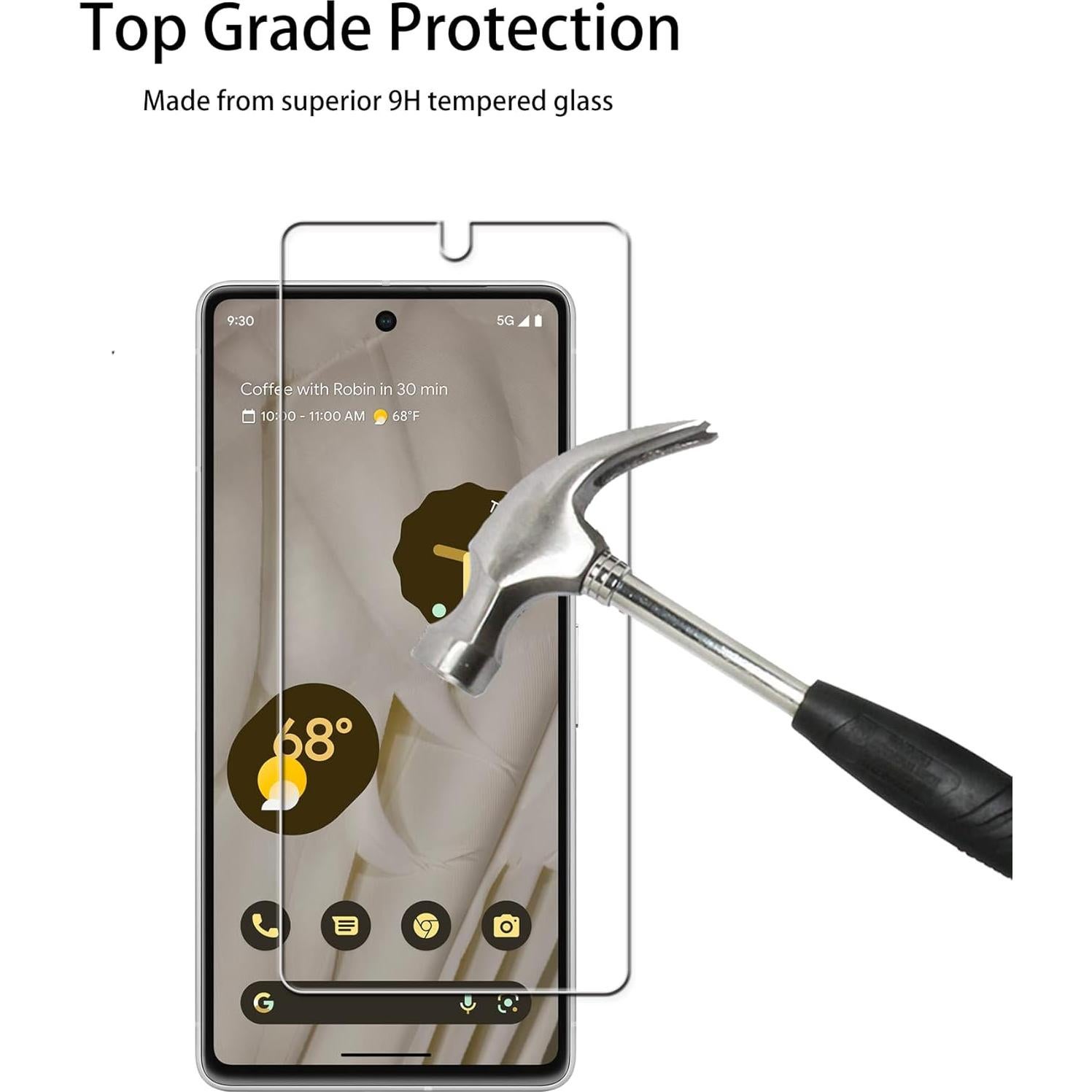 Protector de Pantalla Vidrio Templado 2-Pack para Google Pixel 7 5G