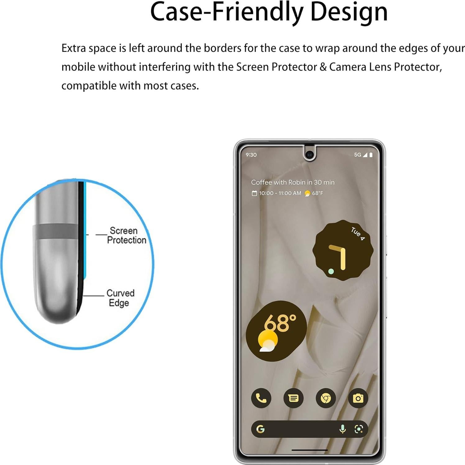 Protector de Pantalla Vidrio Templado 2-Pack para Google Pixel 7 5G