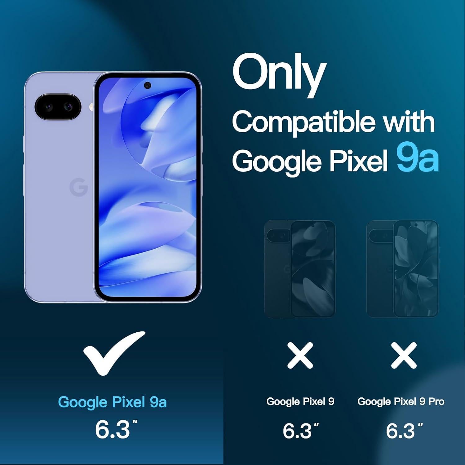 Protector de Pantalla JETech para Google Pixel 9a 15.1 cm - 3 Unidades