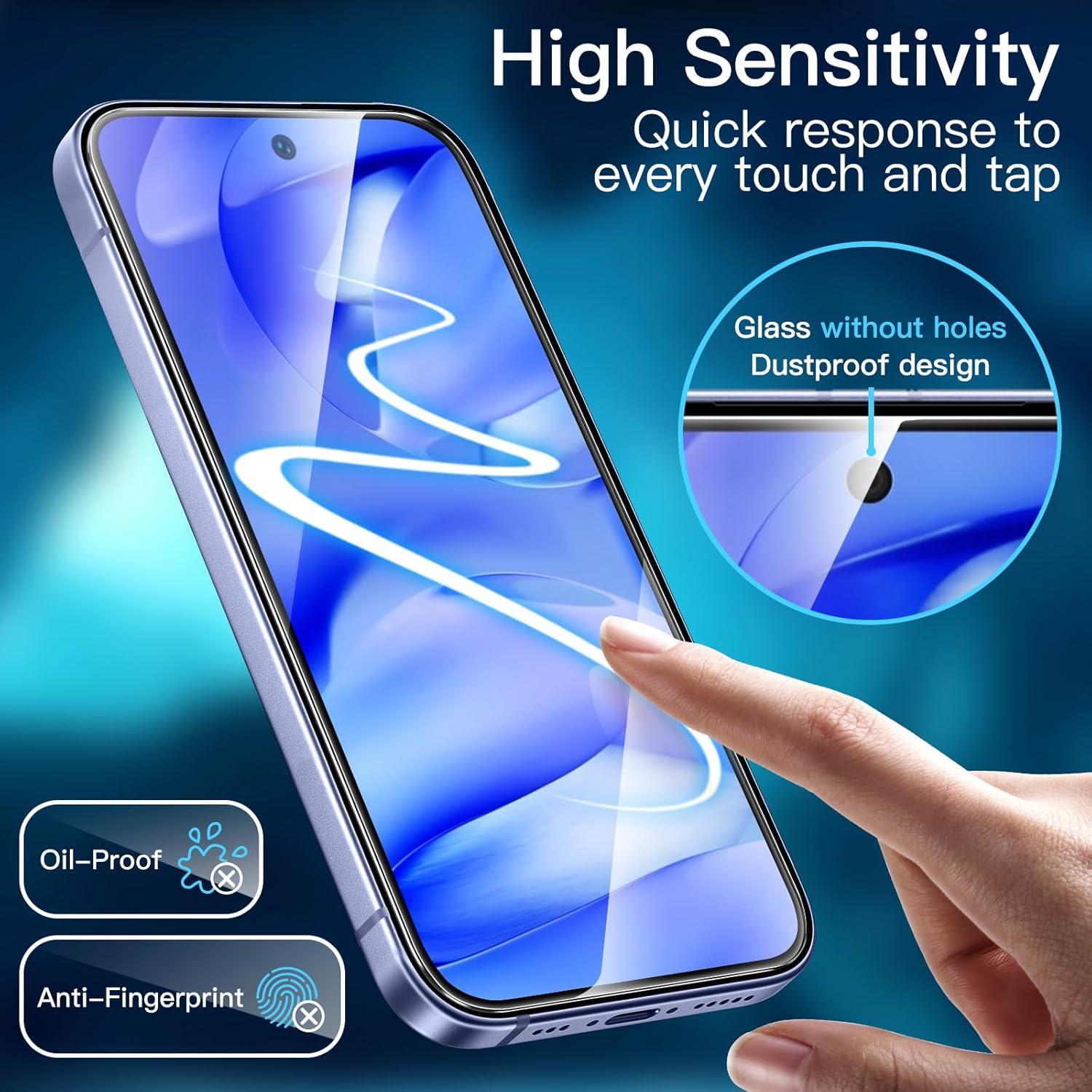 Protector de Pantalla JETech para Google Pixel 9a 15.1 cm - 3 Unidades