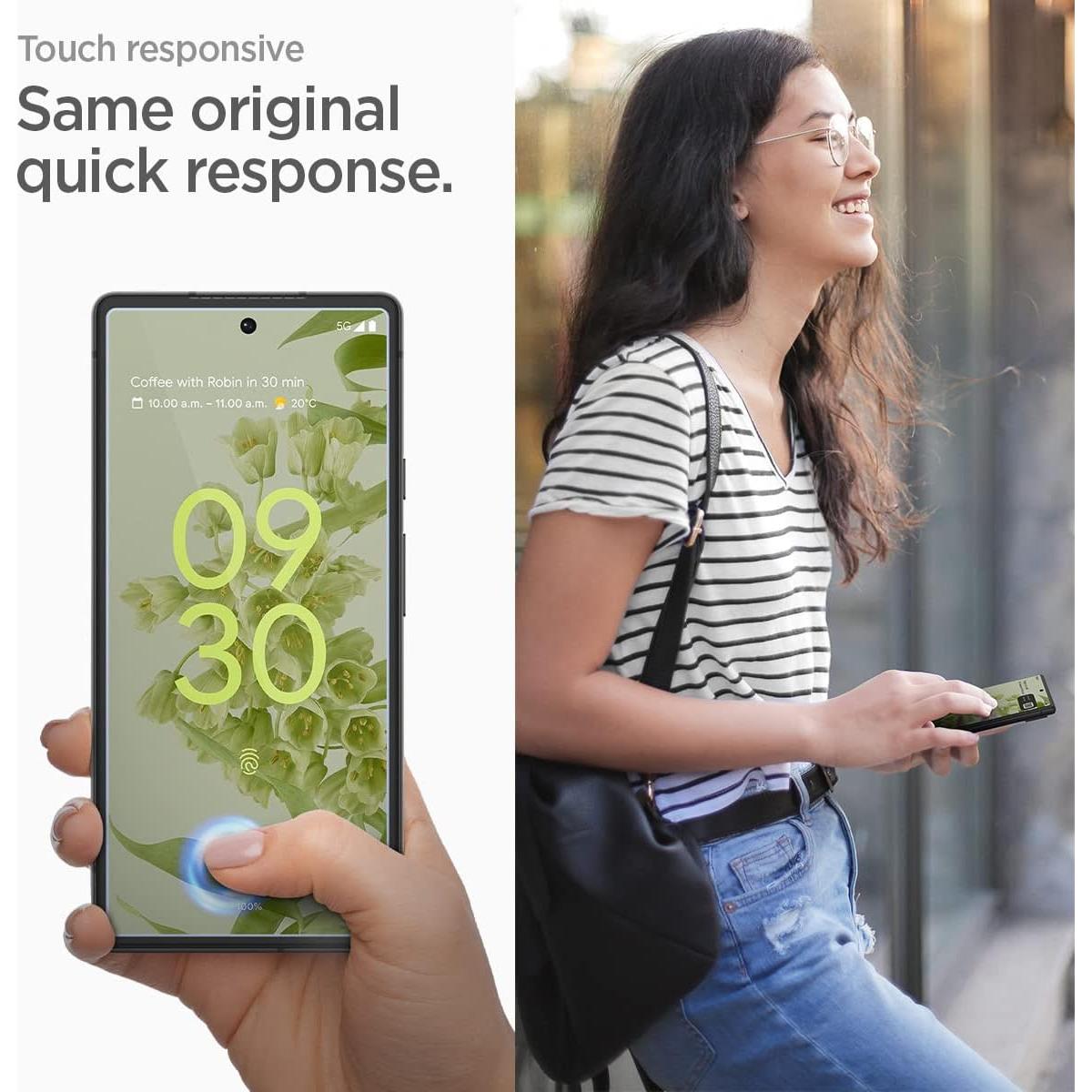 Protector de Pantalla Vidrio Templado Spigen Pixel 6 9H - 2 Pzas