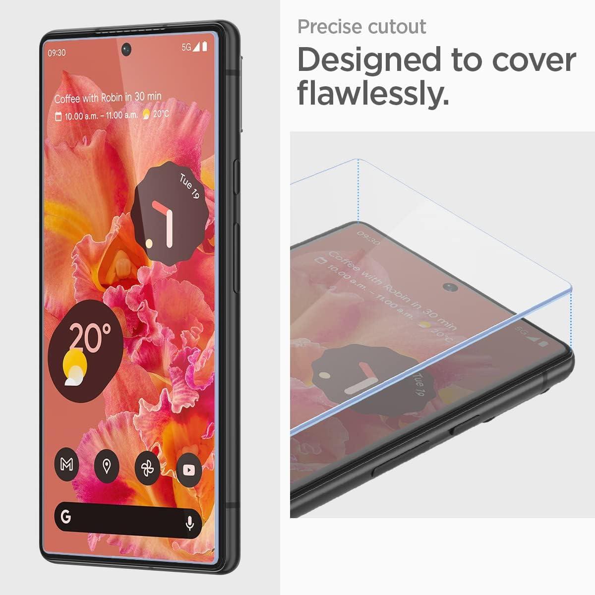 Protector de Pantalla Vidrio Templado Spigen Pixel 6 9H - 2 Pzas