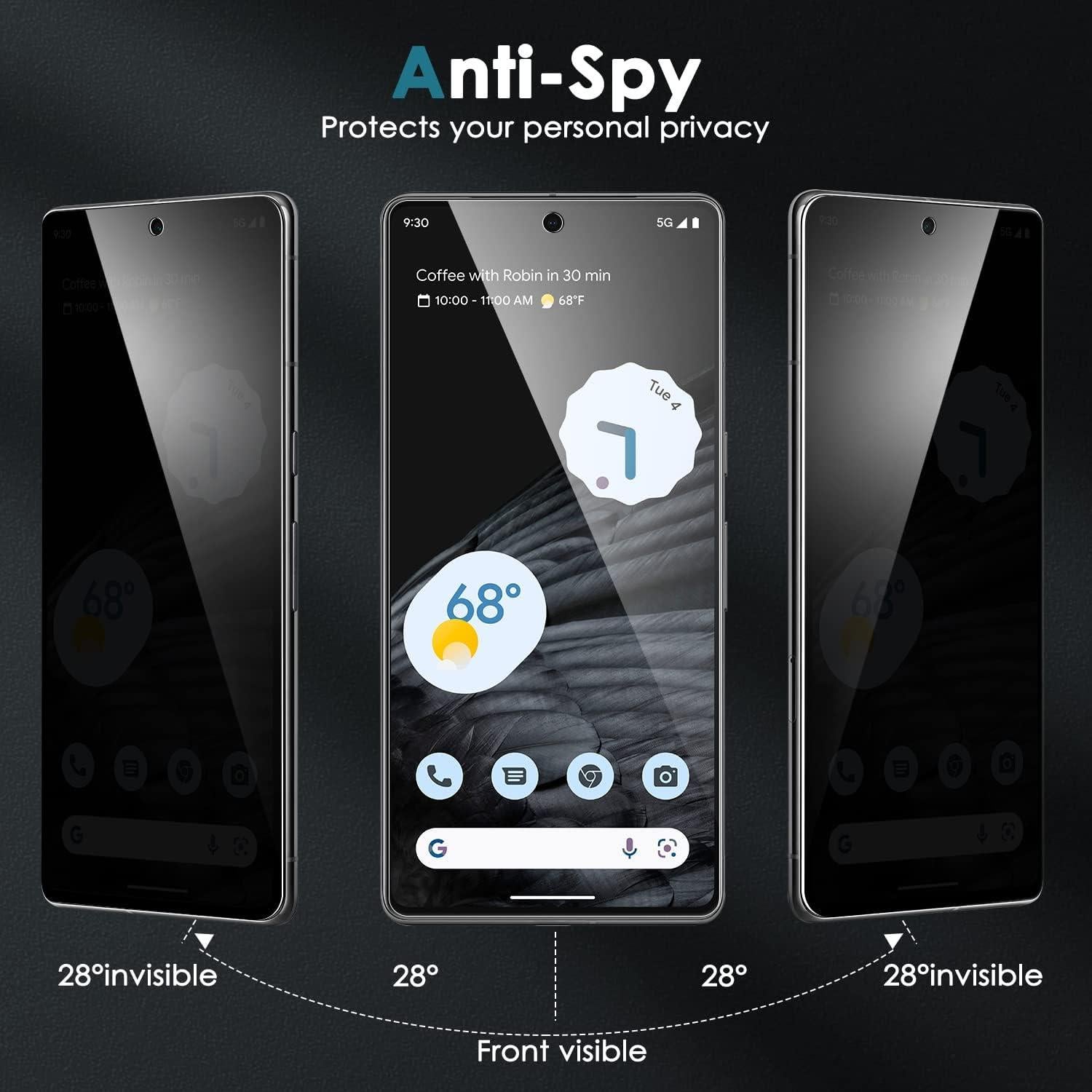 Protector de Pantalla Privado YWXTW para Google Pixel 7 Pro 2 Pack