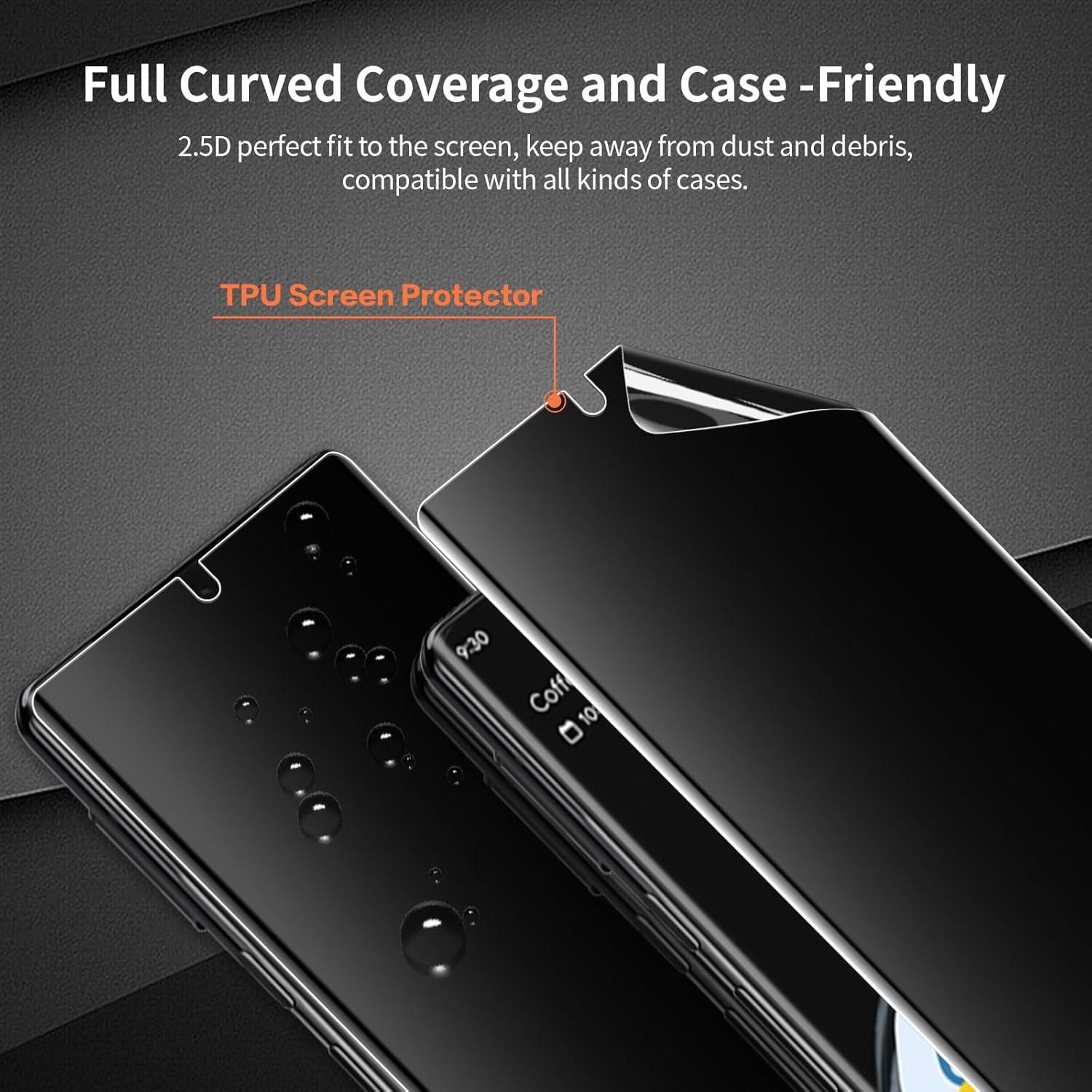 2 Pack for Google Pixel 7 Pro TPU Privacy Screen Protector [Not Glass], True 28° Anti-Spy, Fingerprint Unlock Support, High Sensitivity, Case Friendly