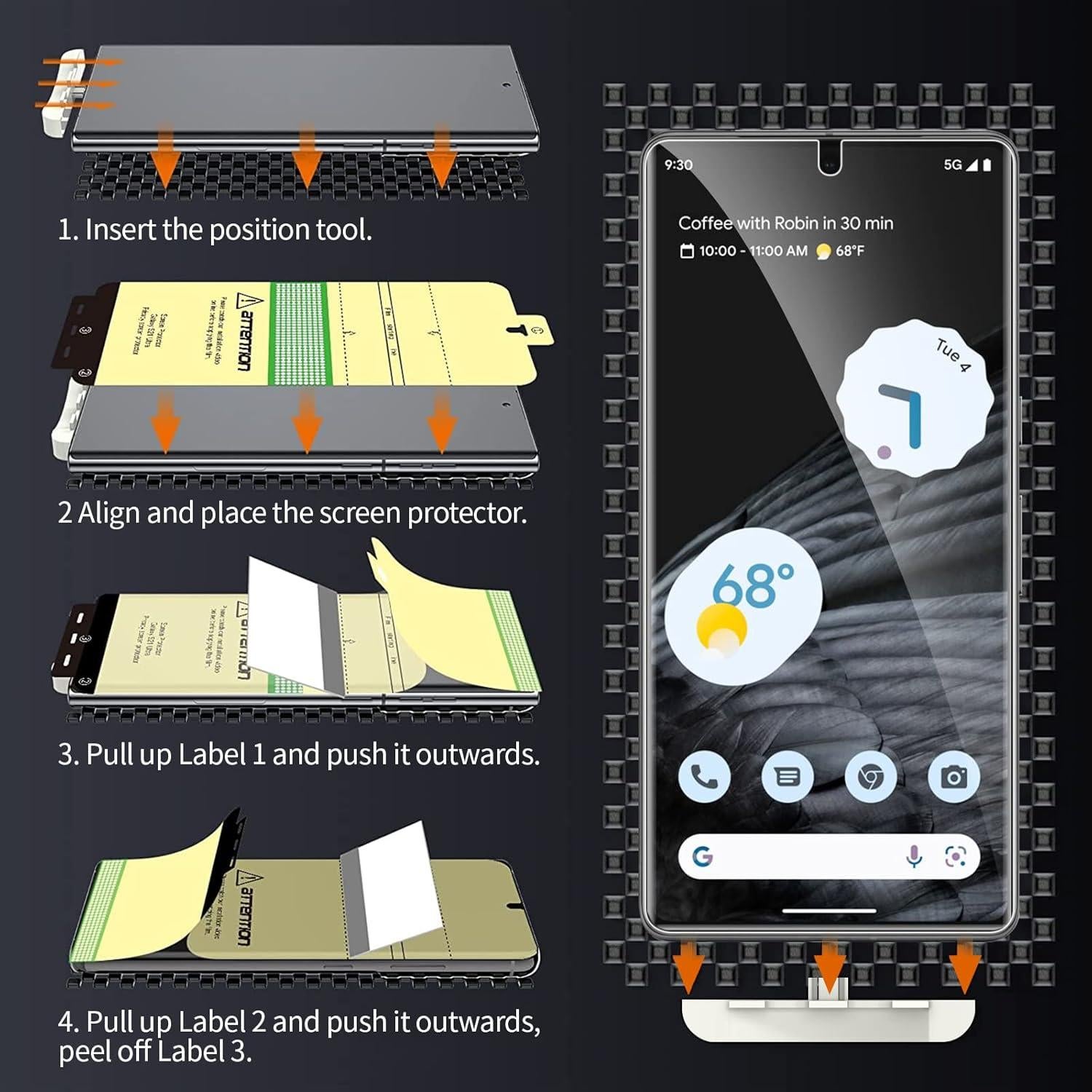 2 Pack for Google Pixel 7 Pro TPU Privacy Screen Protector [Not Glass], True 28° Anti-Spy, Fingerprint Unlock Support, High Sensitivity, Case Friendly