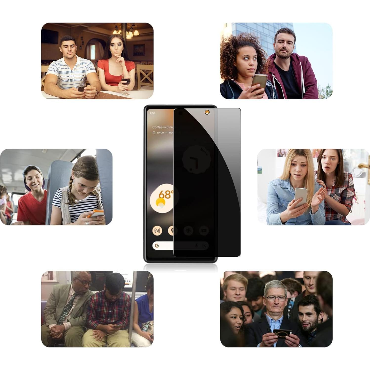 Protector de Pantalla Privado YWXTW para Google Pixel 6A 9H