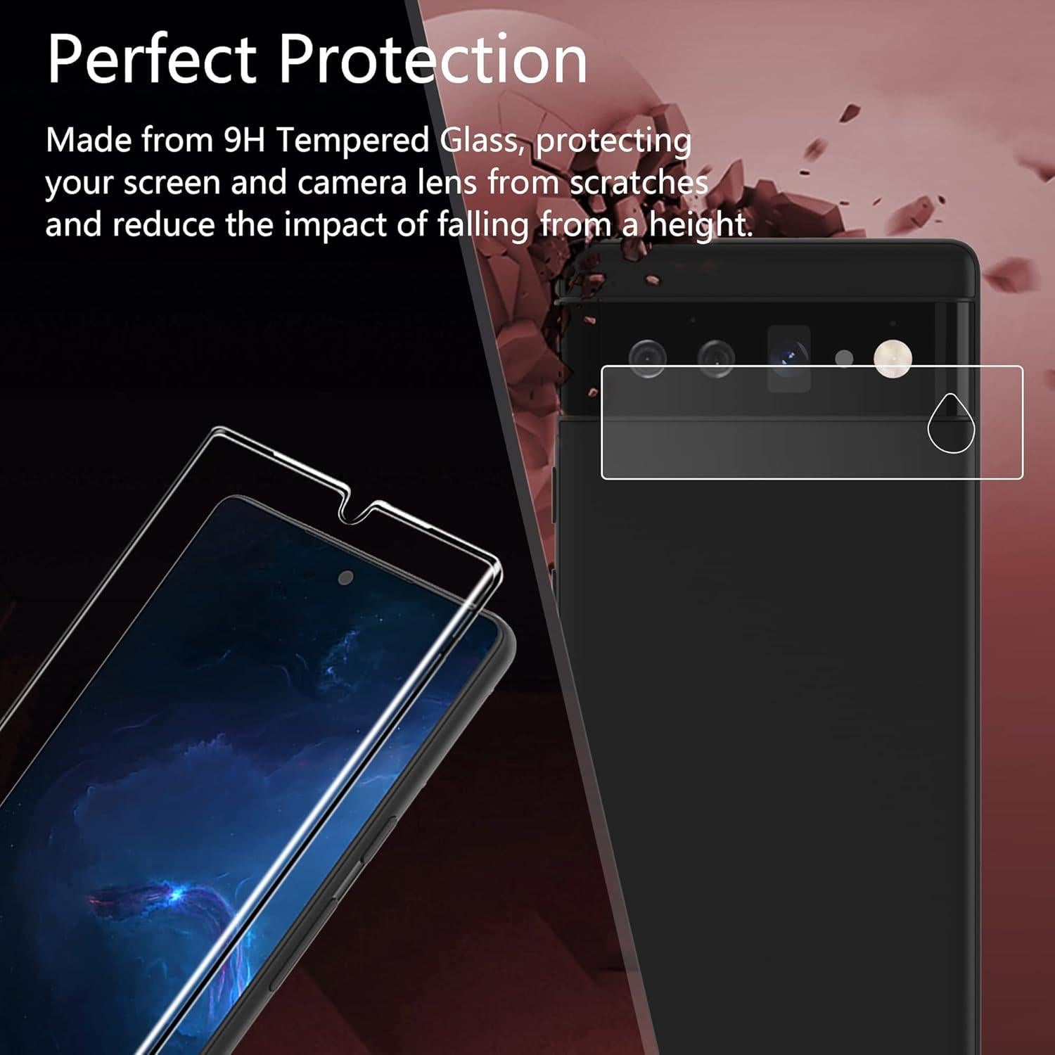 Protector de Pantalla Vidrio Templado Google Pixel 6 Pro 2 Pzas