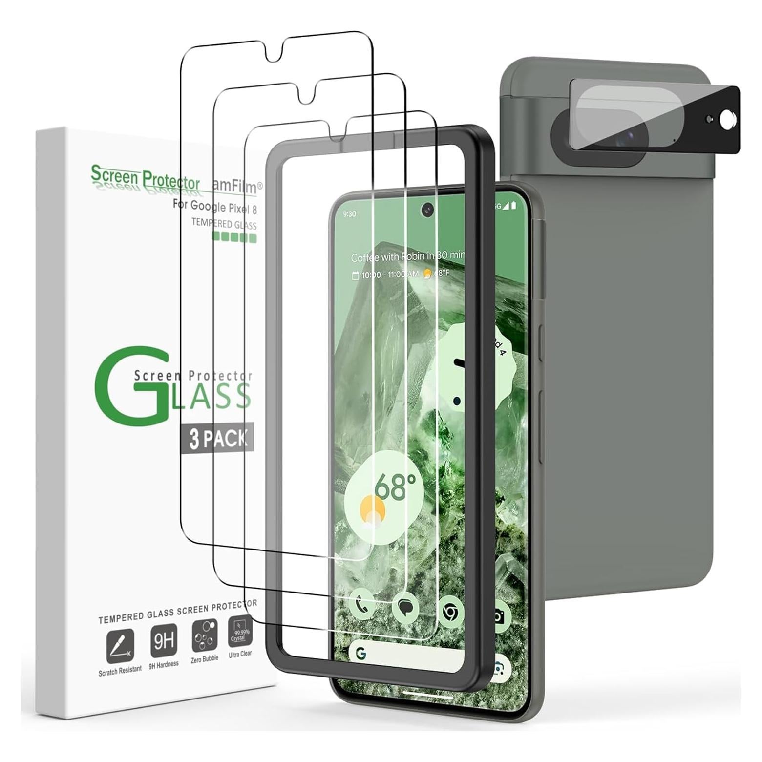 Protector de Pantalla Vidrio Templado amFilm para Google Pixel 8