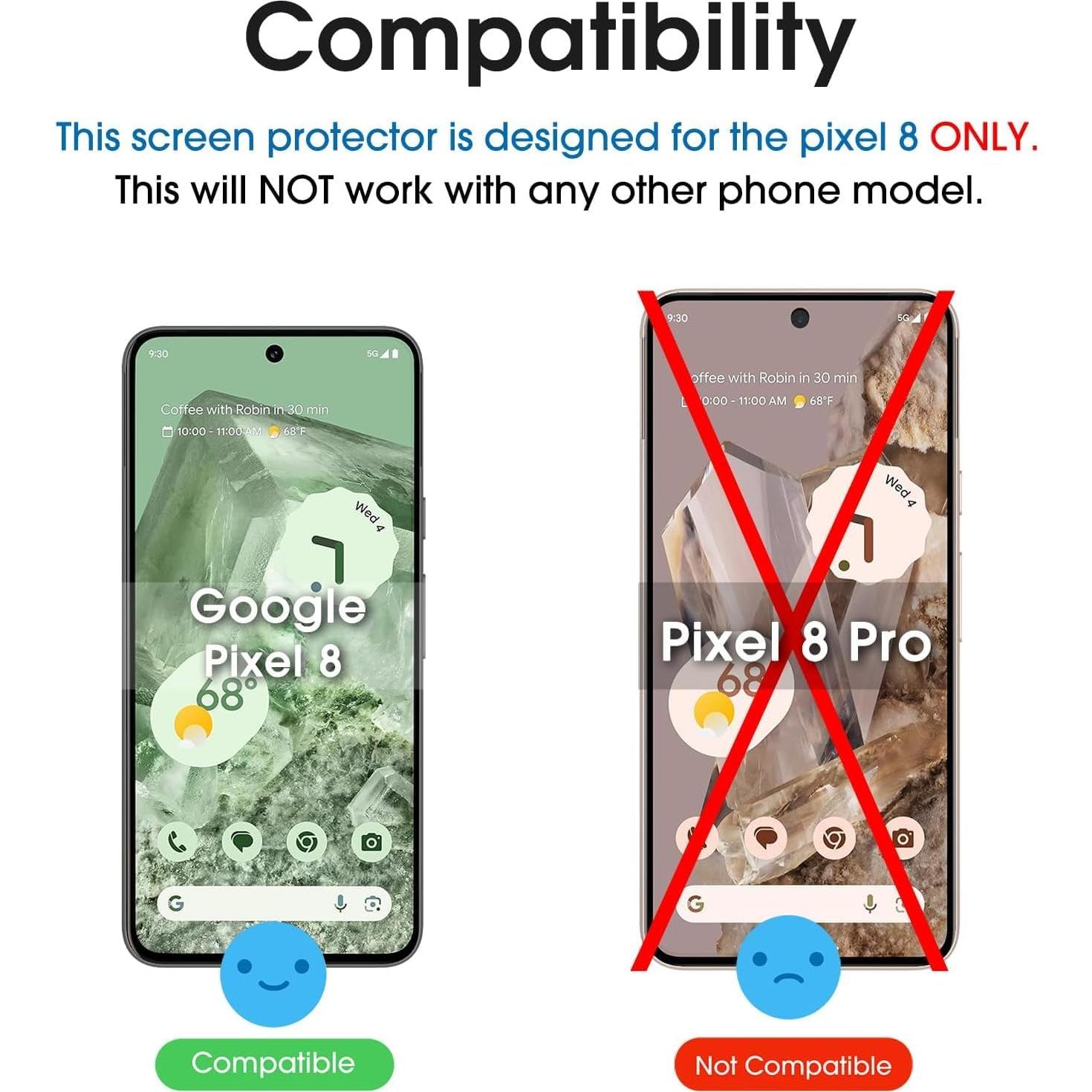 Protector de Pantalla Vidrio Templado amFilm para Google Pixel 8