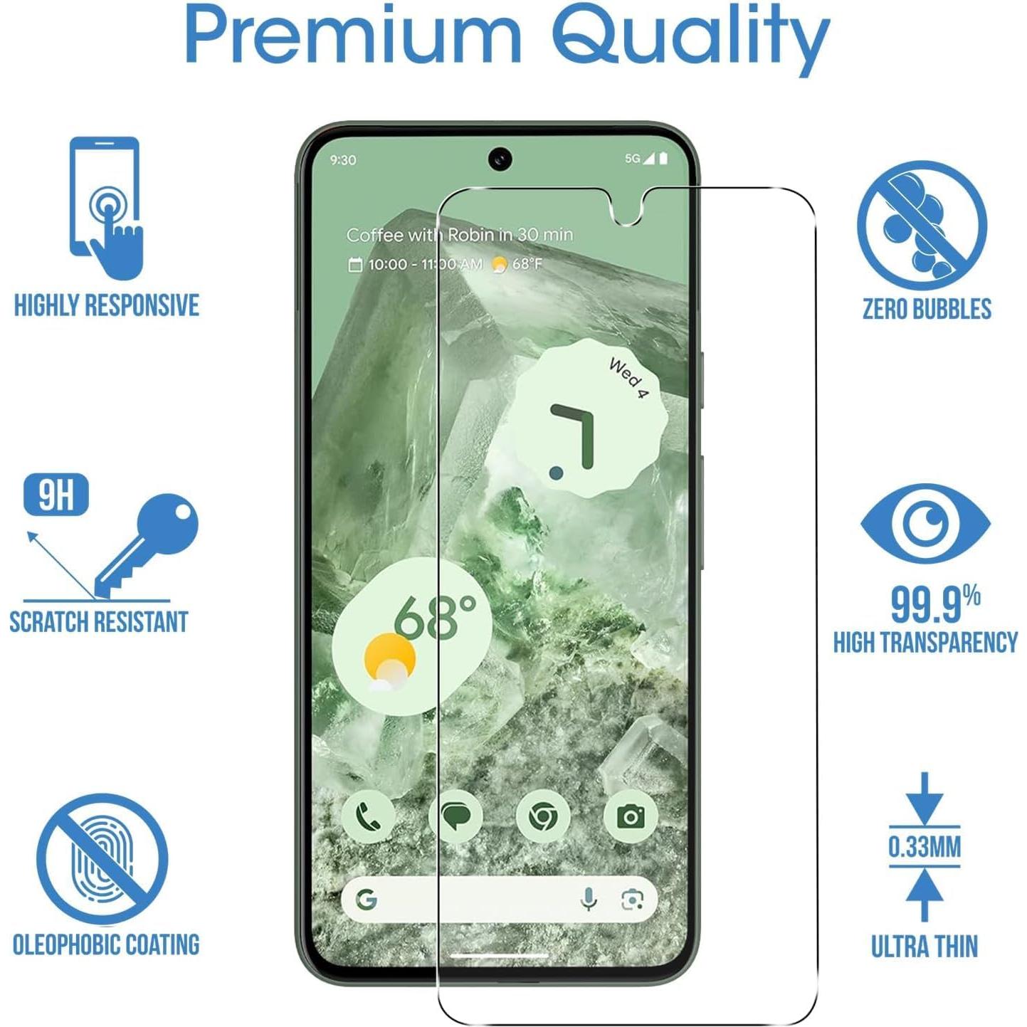 Protector de Pantalla Vidrio Templado amFilm para Google Pixel 8