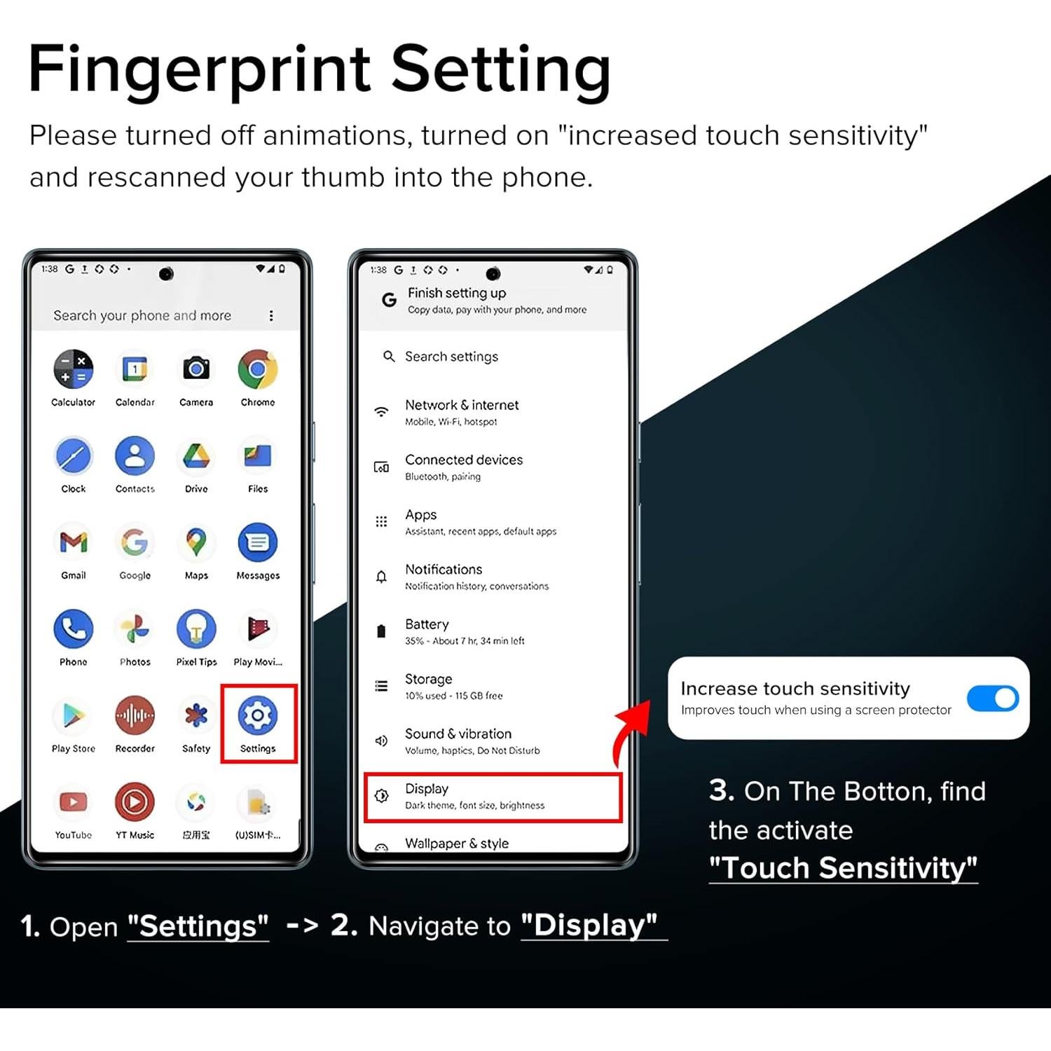 Protector de Pantalla Vidrio Templado ivoler para Google Pixel 7a