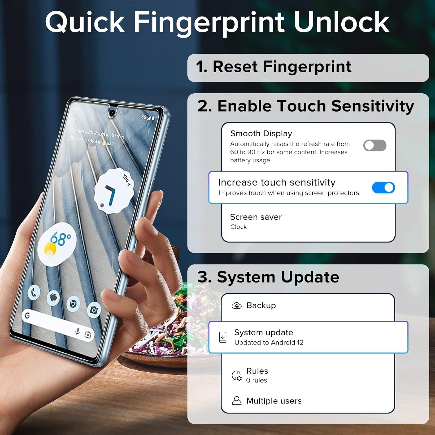 Protector de Pantalla Vidrio Templado ivoler para Google Pixel 7a