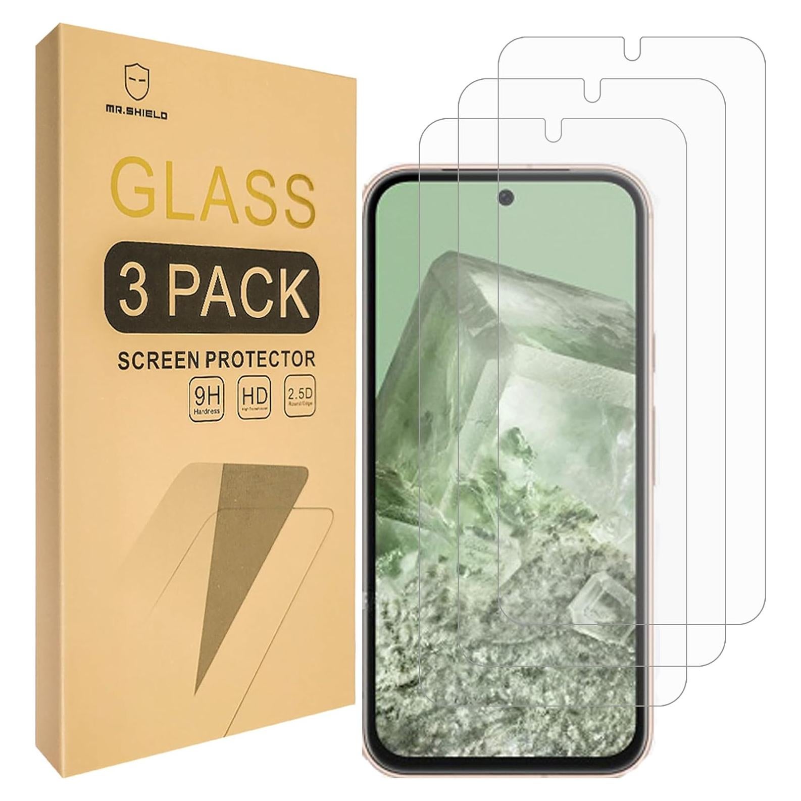 Protector de Pantalla Mr.Shield para Google Pixel 8a - Vidrio Templado 9H - Paquete de 3