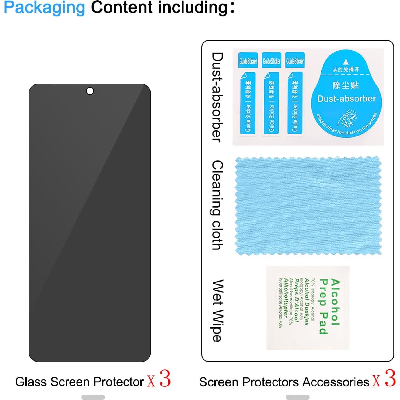 Protector de Pantalla Privado 3 Pack Lokyoo para Google Pixel 8A