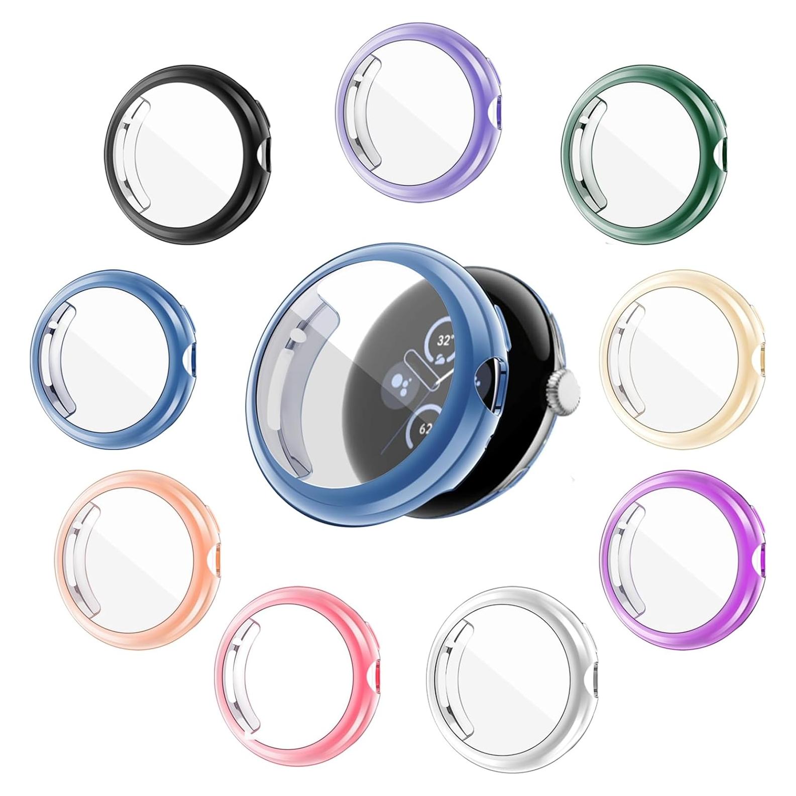 Paquete de 9 fundas TPU para reloj Google Pixel Watch 41mm