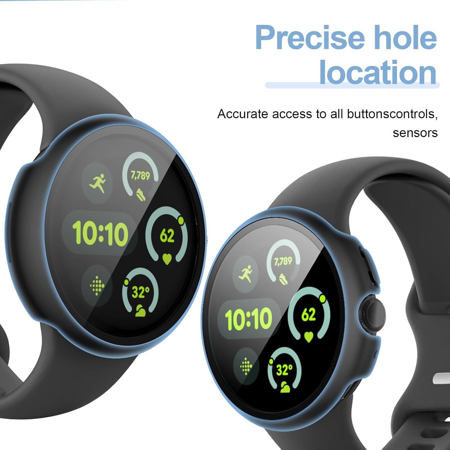 Funda Dura para Google Pixel Watch 3 41mm + Protector Vidrio