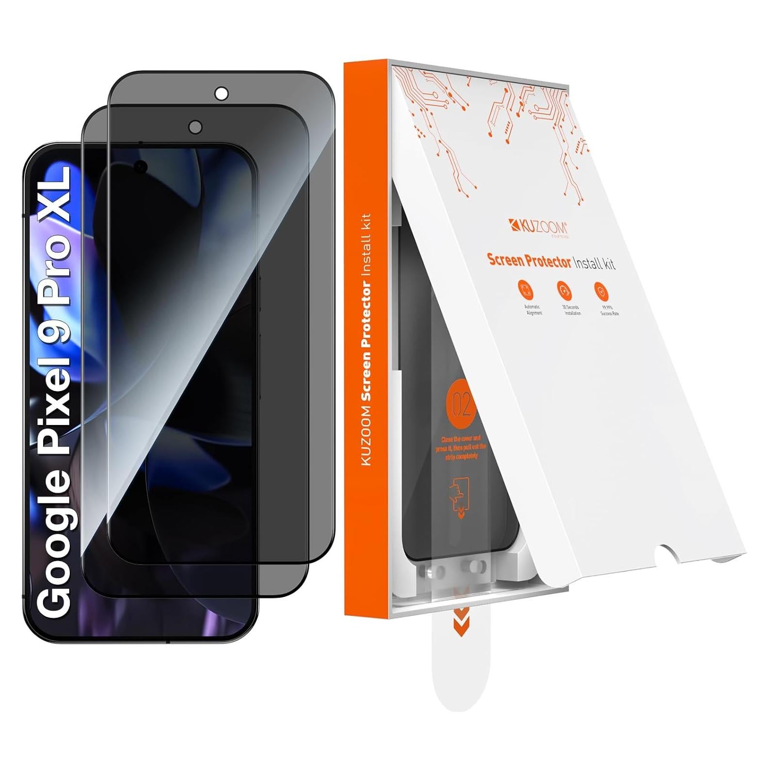 Protector de Pantalla Vidrio Templado KUZOOM para Google Pixel 9 Pro XL