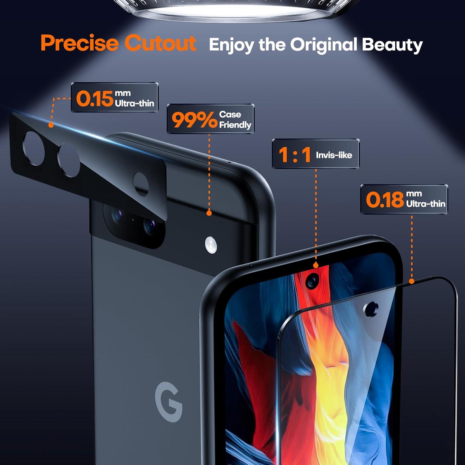 Protector de Pantalla TAURI para Google Pixel 8A - Vidrio Templado 9H