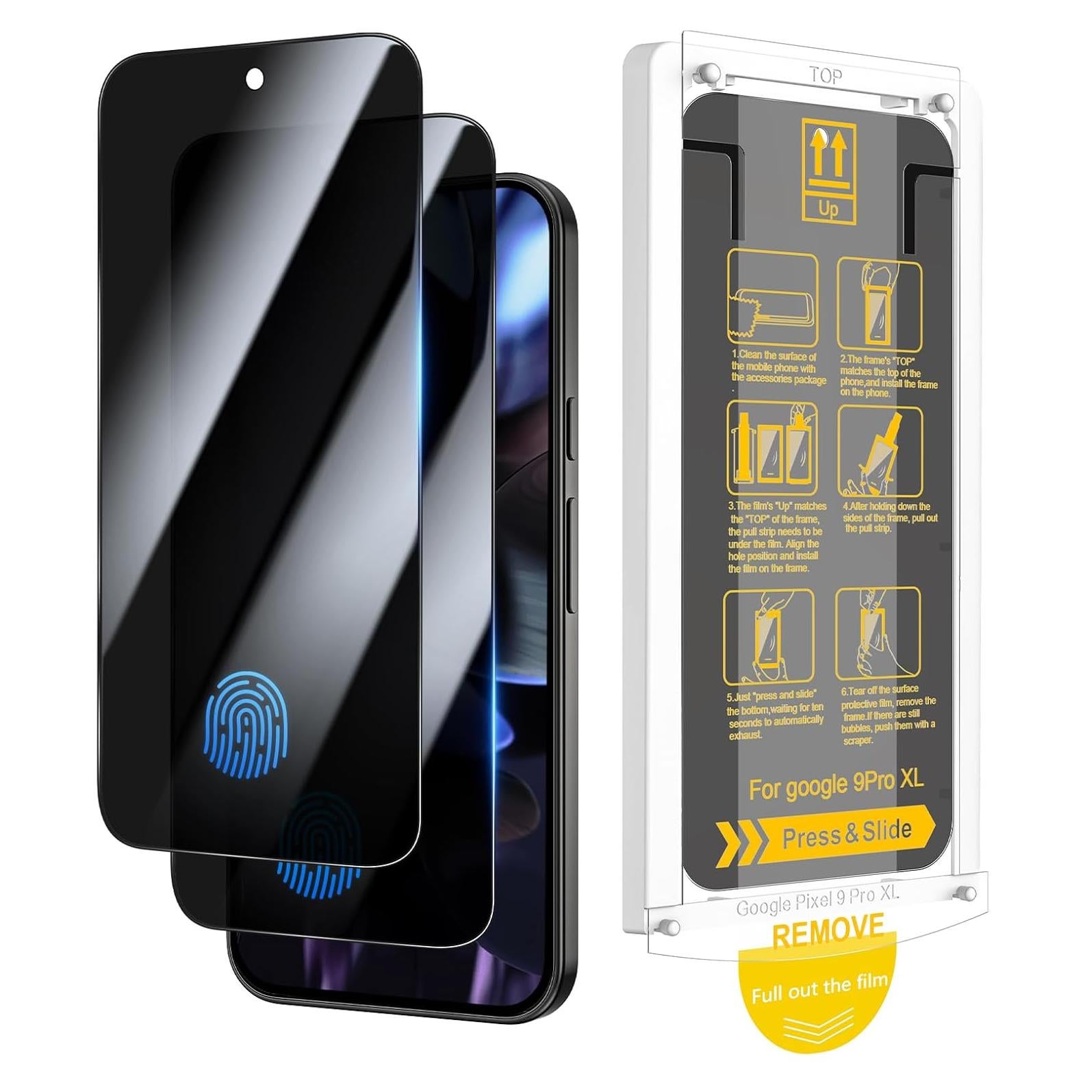 Protector de Pantalla Privada Ruky para Google Pixel 9/9 Pro - 2 Piezas