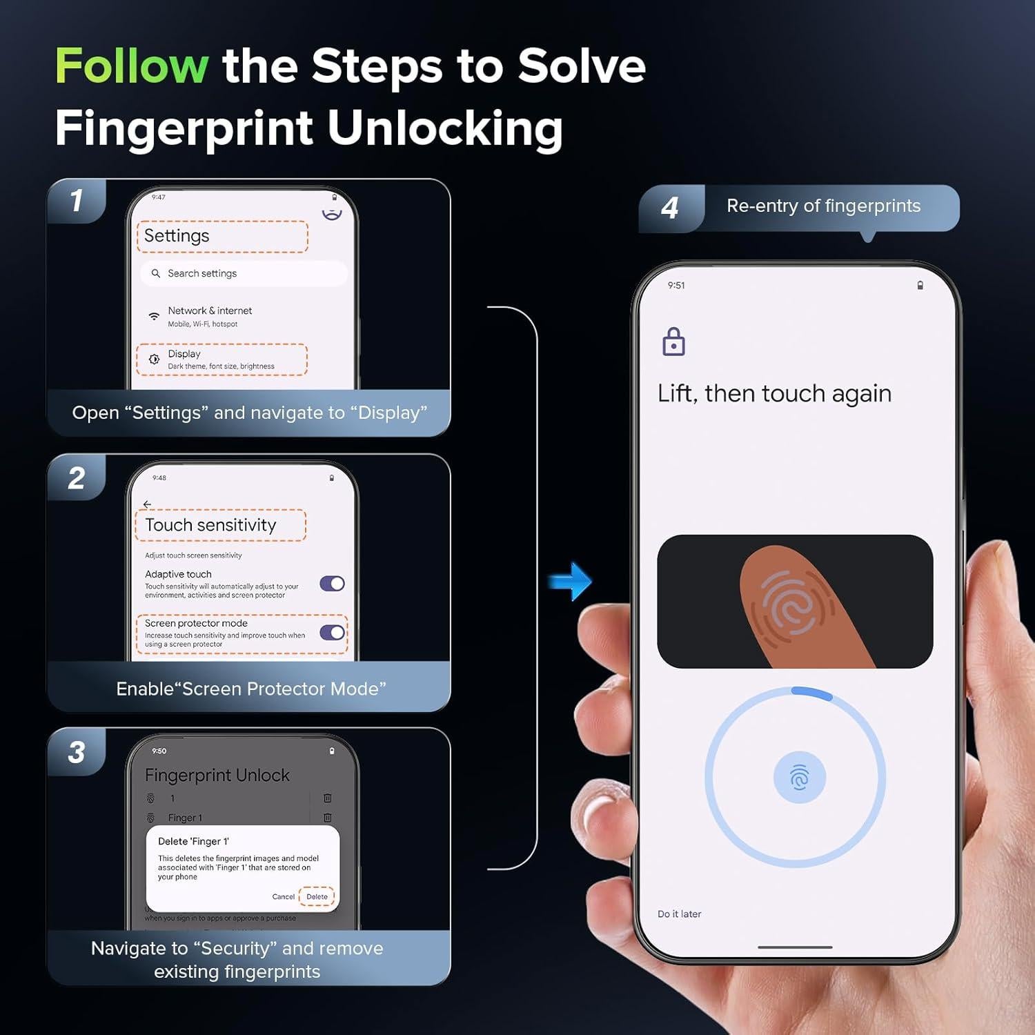 Protector de Pantalla Privada Ruky para Google Pixel 9/9 Pro - 2 Piezas