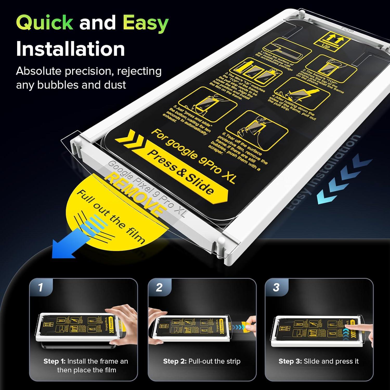 Protector de Pantalla Privada Ruky para Google Pixel 9/9 Pro - 2 Piezas