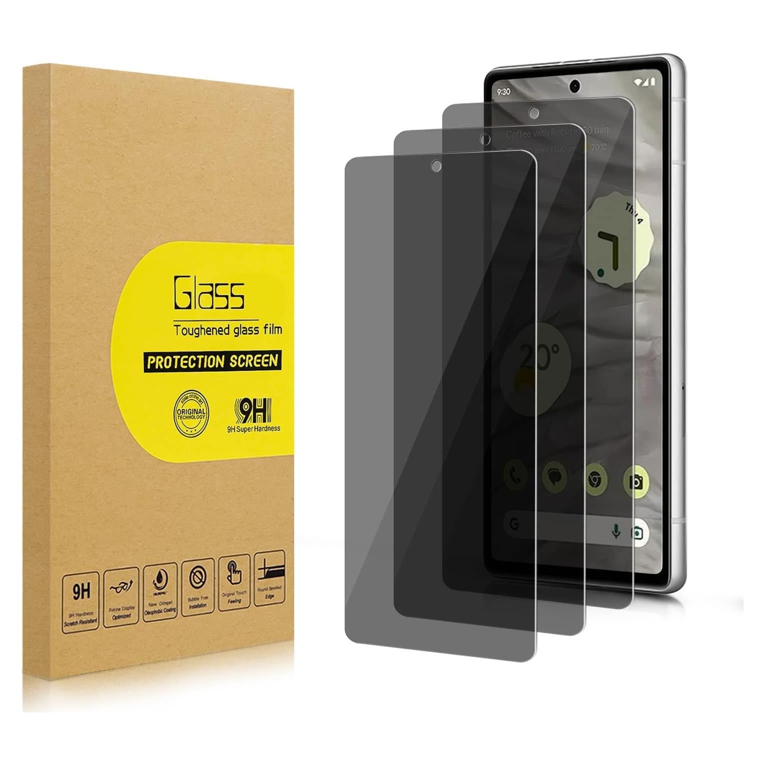 Protector de Pantalla Privado Vidrio Templado 9H para Google Pixel 7A