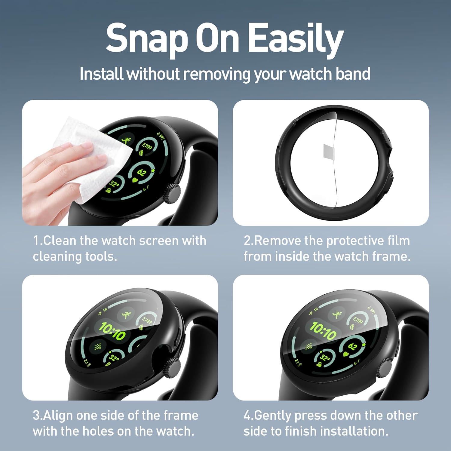 Funda Protectora Suoman para Google Pixel Watch 3 45mm - 4-Pack