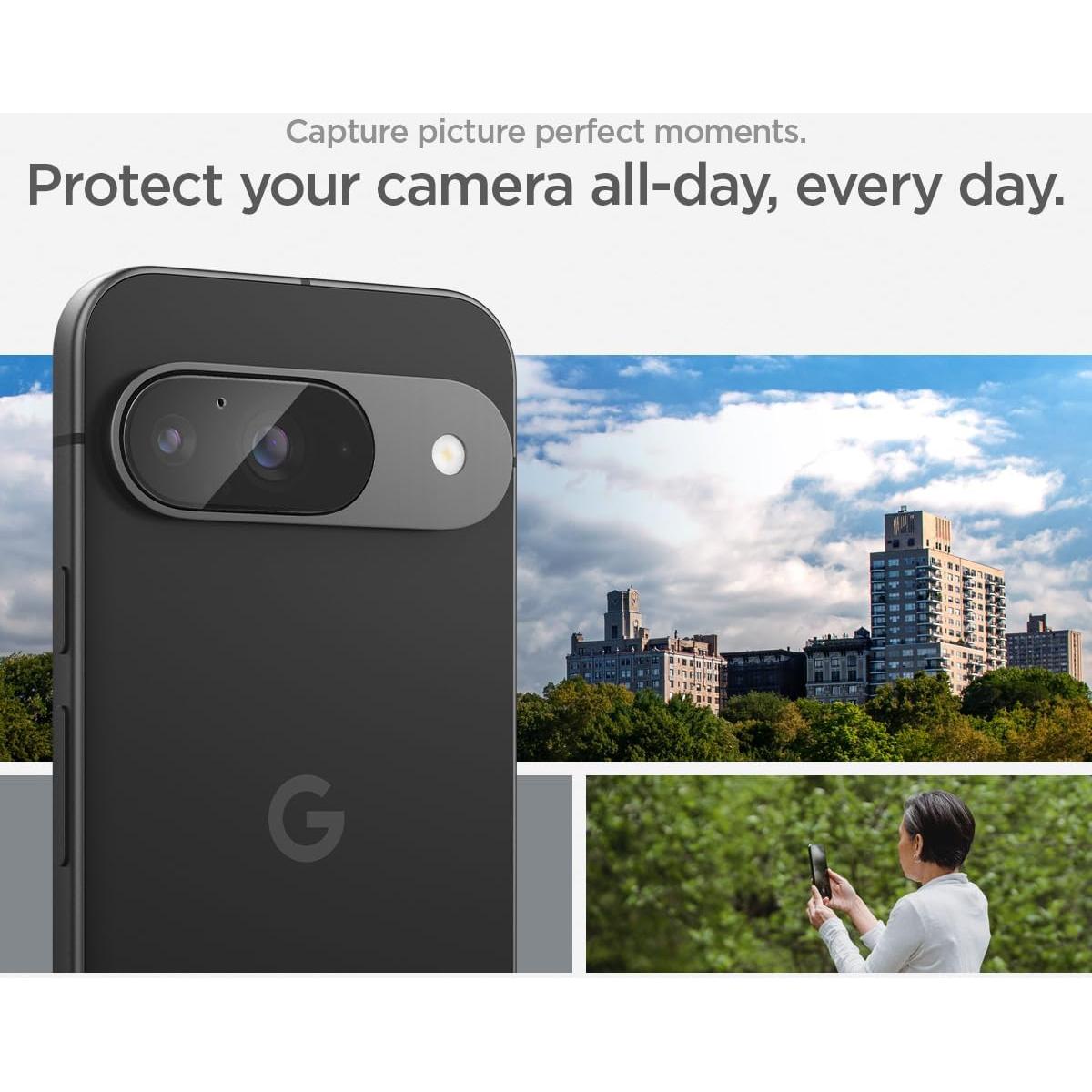 Protector de Pantalla Lente Cámara Spigen GlasTR EZ Fit Pixel 9