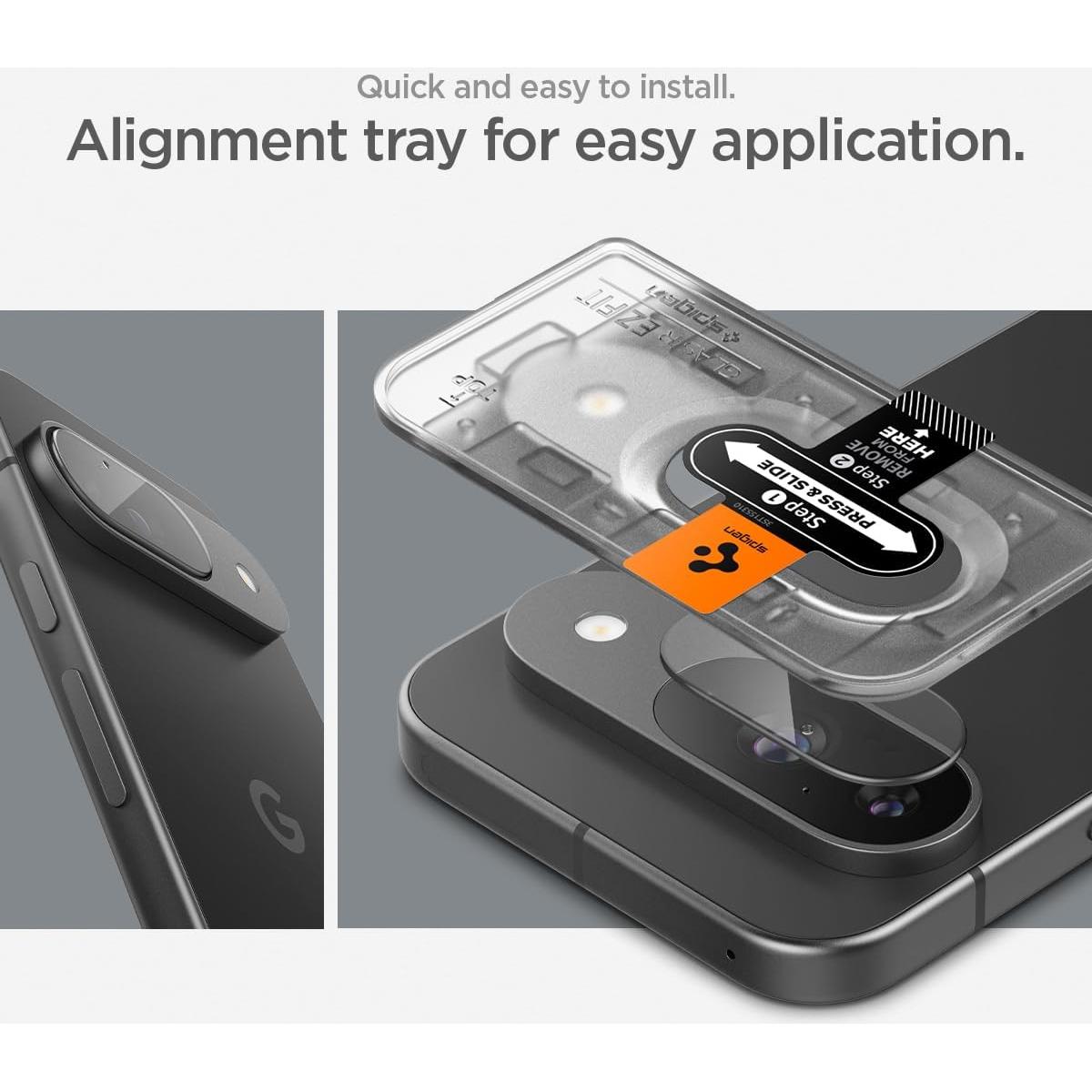 Protector de Pantalla Lente Cámara Spigen GlasTR EZ Fit Pixel 9