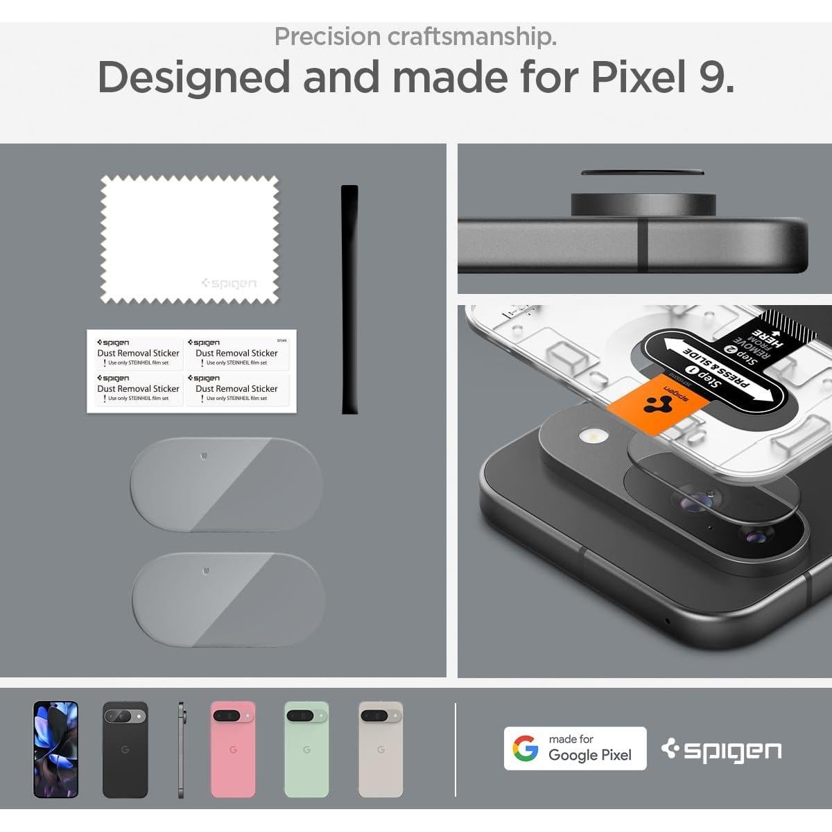 Protector de Pantalla Lente Cámara Spigen GlasTR EZ Fit Pixel 9