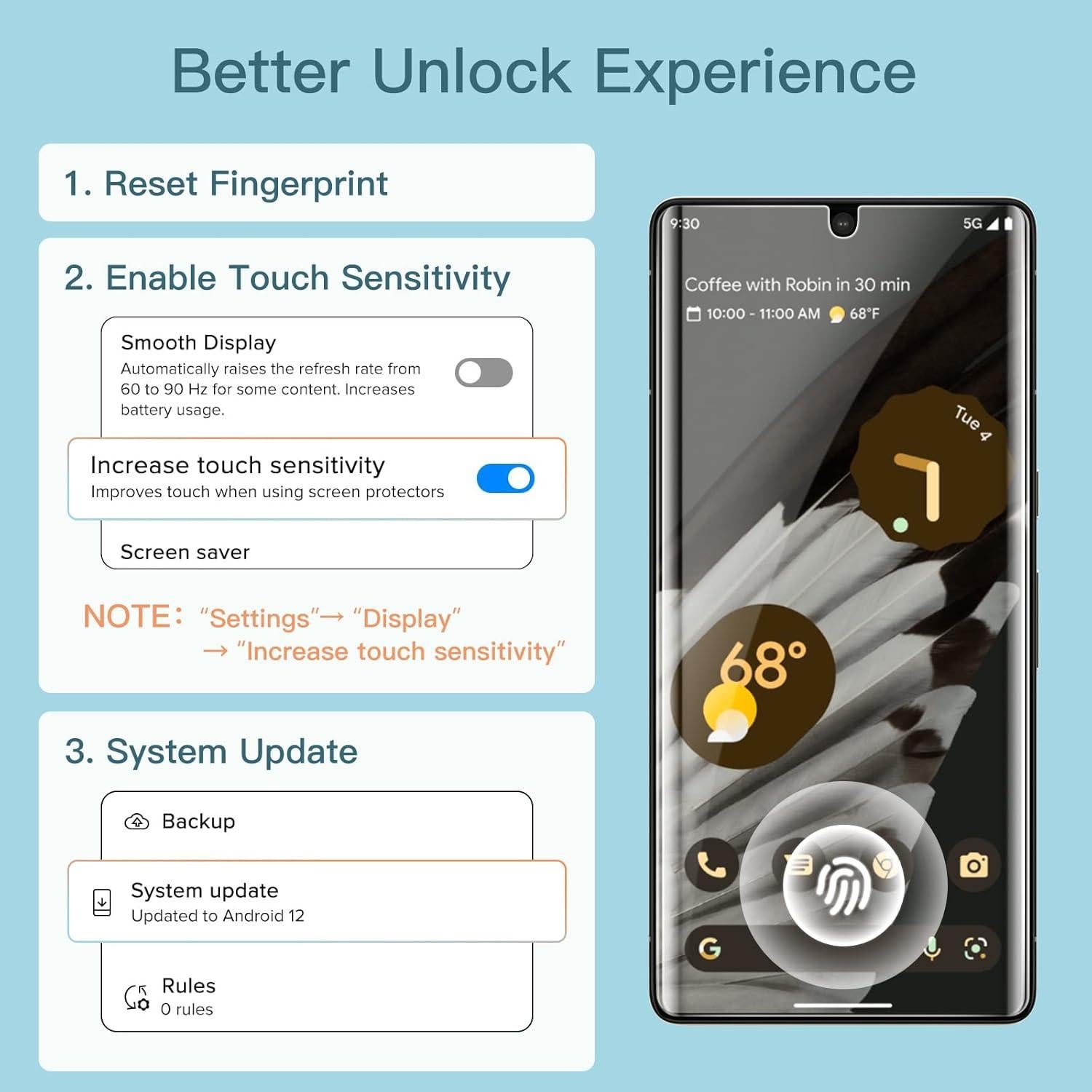 Protector de Pantalla JETech para Google Pixel 7 Pro - TPU Flexible HD