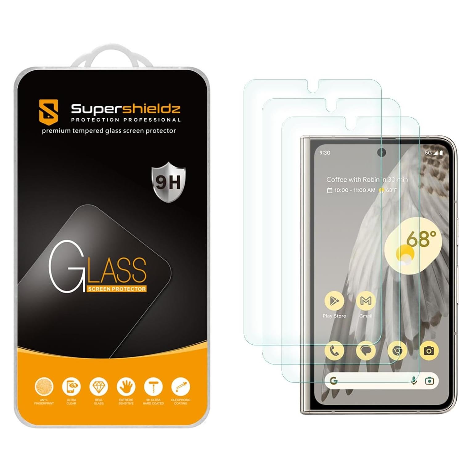 Protector de Pantalla Vidrio Templado Supershieldz para Google Pixel Fold - 3 Unidades