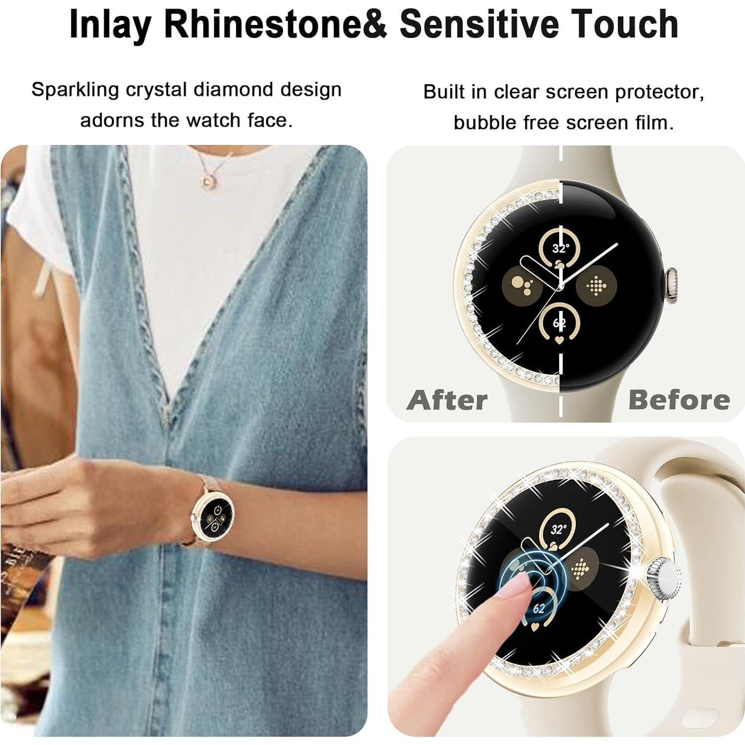 16 Fundas Brillantes YUVIKE para Google Pixel Watch 41mm