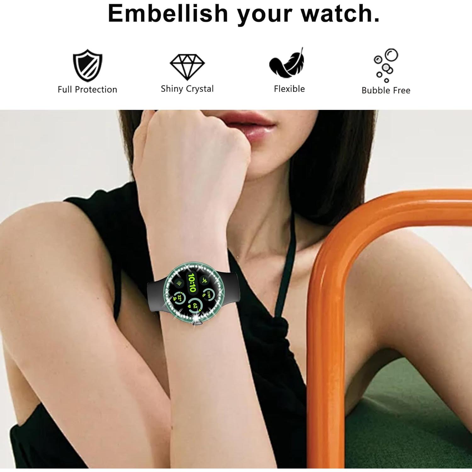16 Fundas Brillantes YUVIKE para Google Pixel Watch 41mm