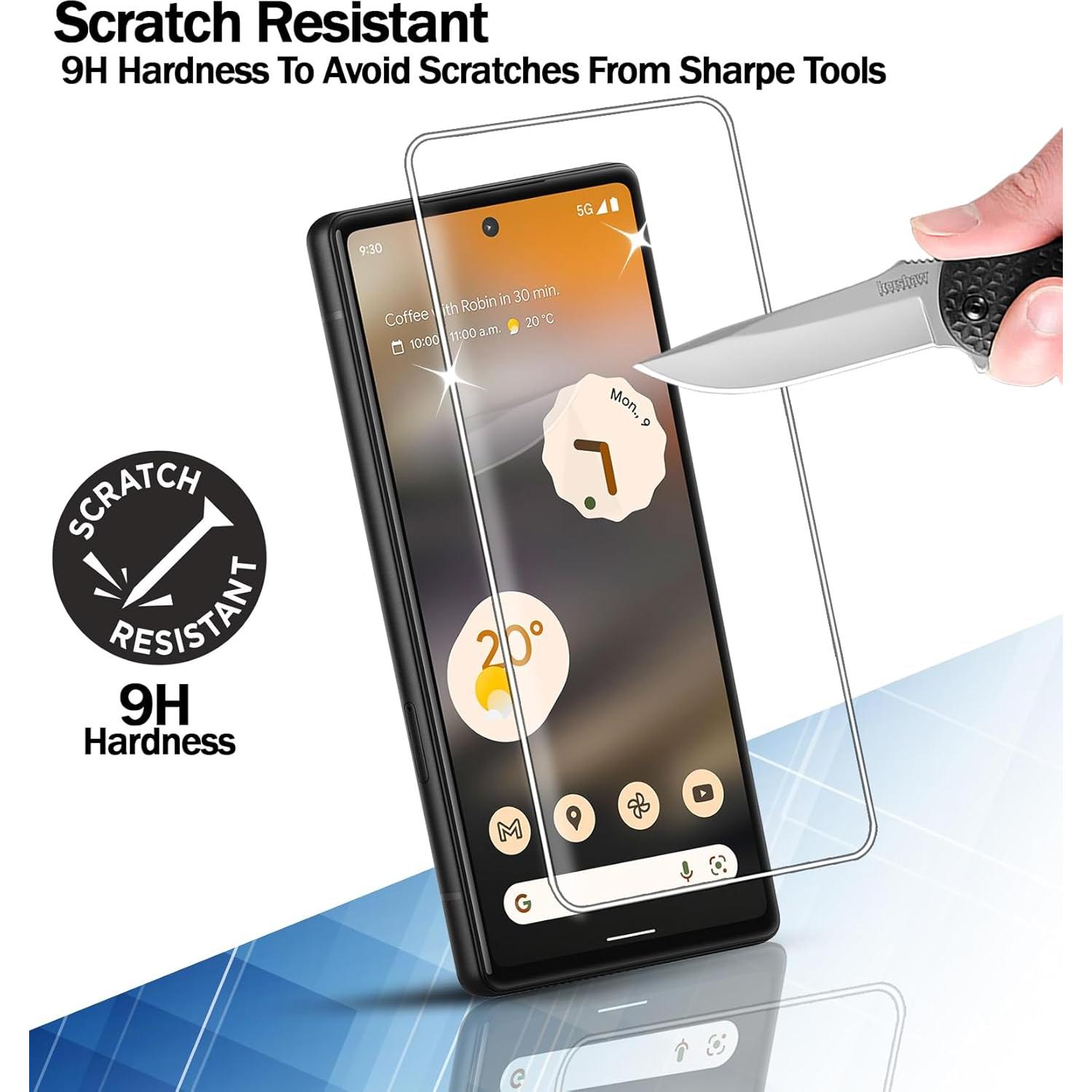 Protector de Pantalla RKINC para Google Pixel 6A - 3 Unidades Vidrio Templado 0.33mm