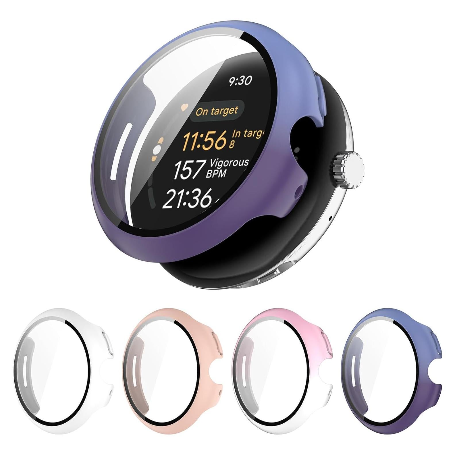 Paquete de 4 fundas para Google Pixel Watch 3 45mm Eiavike