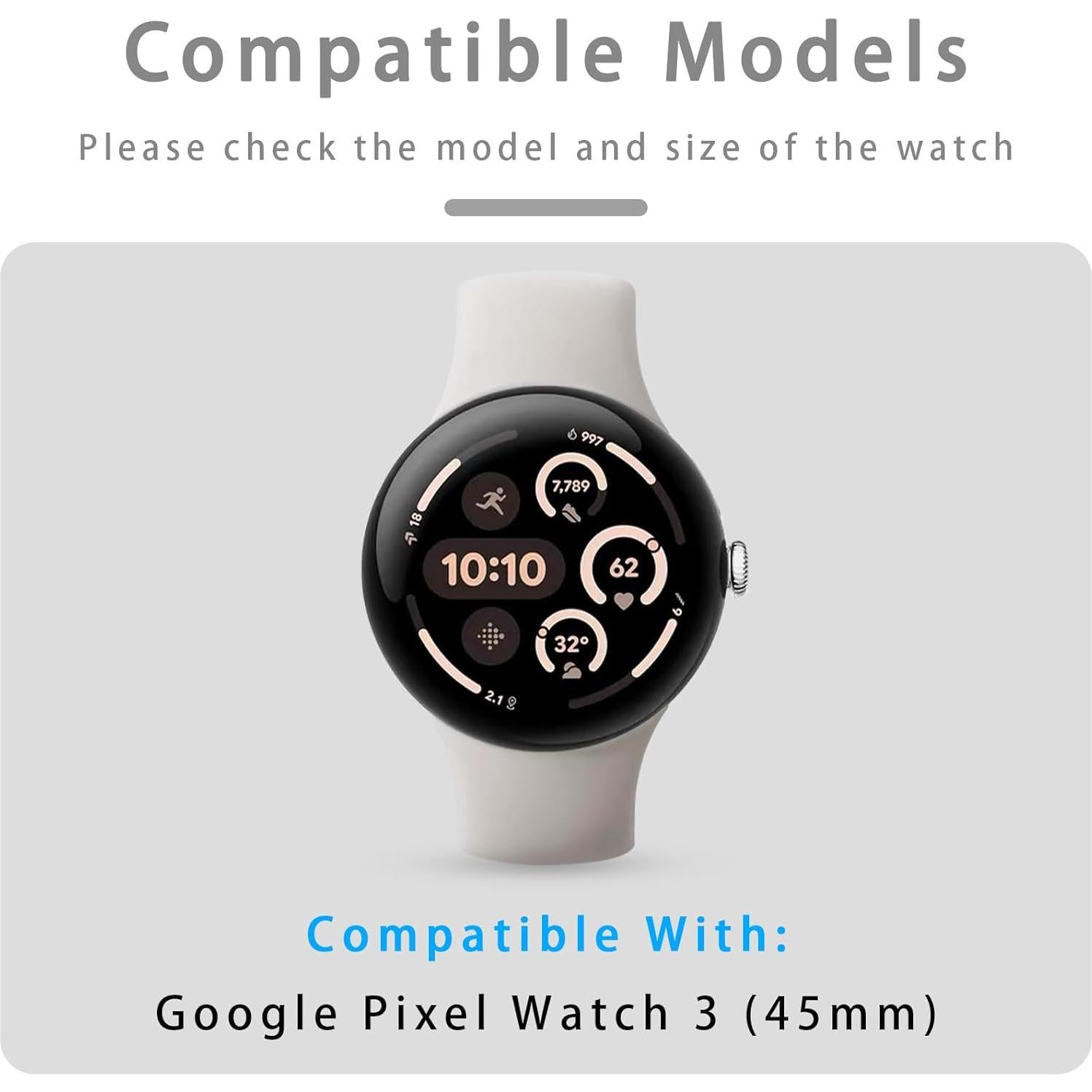 Paquete de 4 fundas para Google Pixel Watch 3 45mm Eiavike