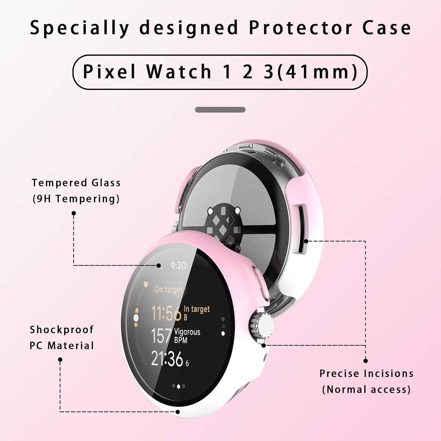 Paquete de 4 fundas para Google Pixel Watch 3 45mm Eiavike