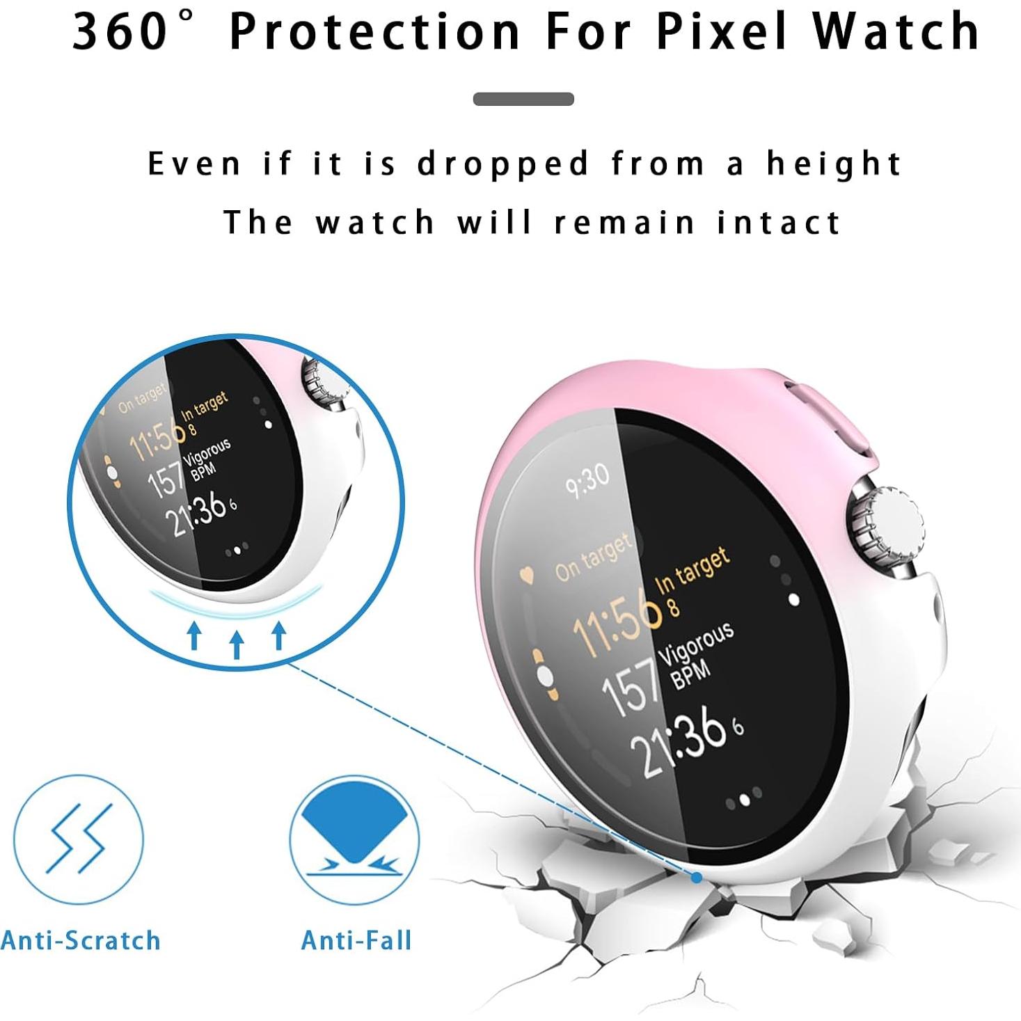 Paquete de 4 fundas para Google Pixel Watch 3 45mm Eiavike