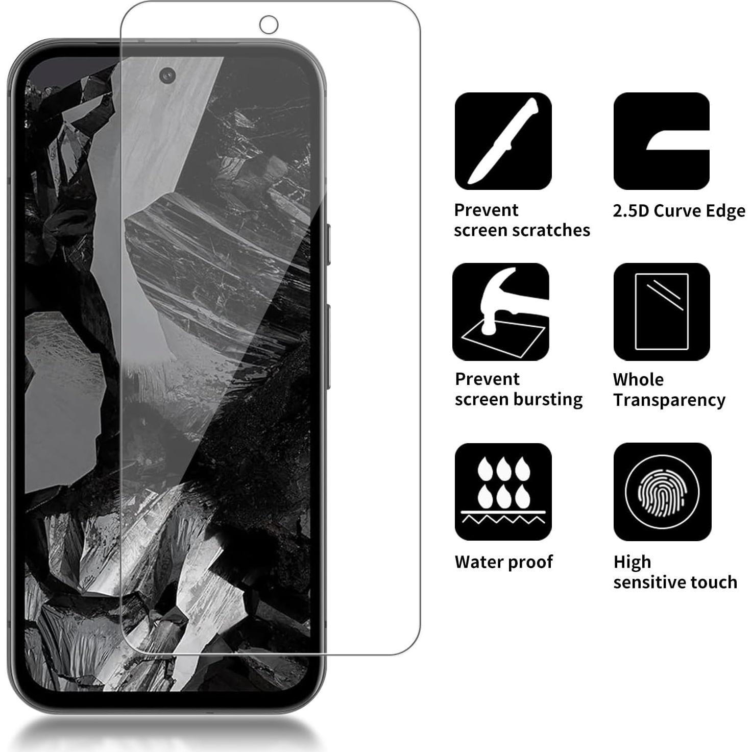 Protector de Pantalla Vidrio Templado iCsapr para Google Pixel 8a