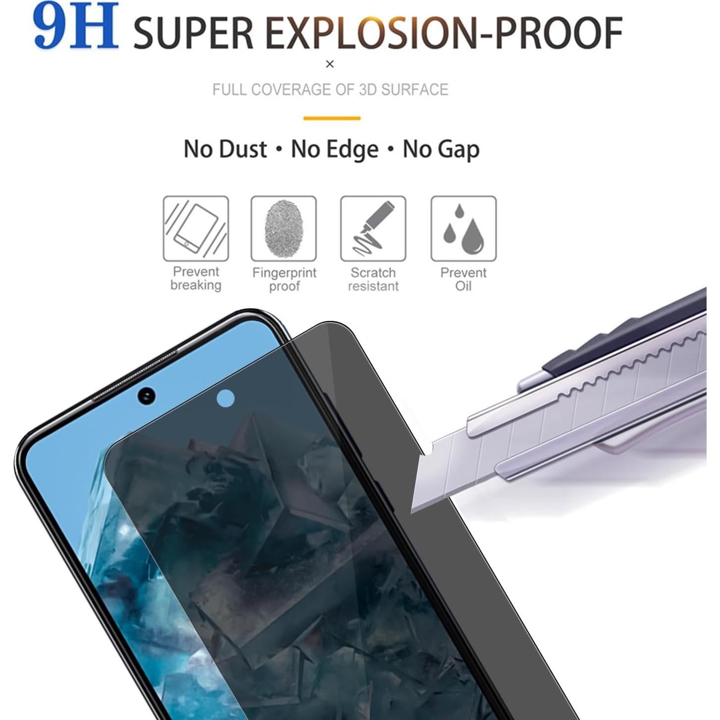 Protector de Pantalla Privado 3 Pack Lokyoo para Google Pixel 8 Pro